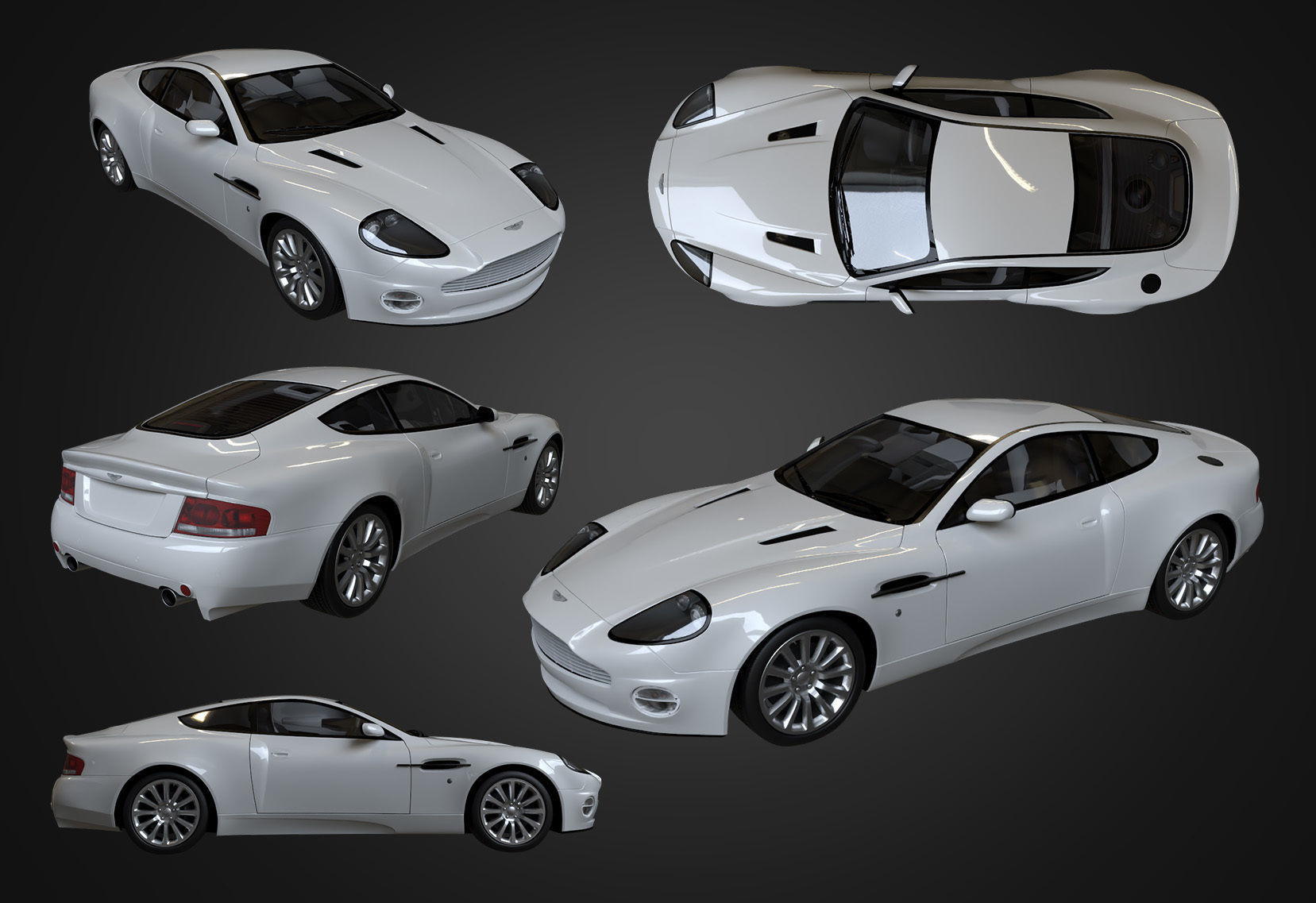 Aston Martin V12 Vanquish 2001 Low-poly 3D model_1