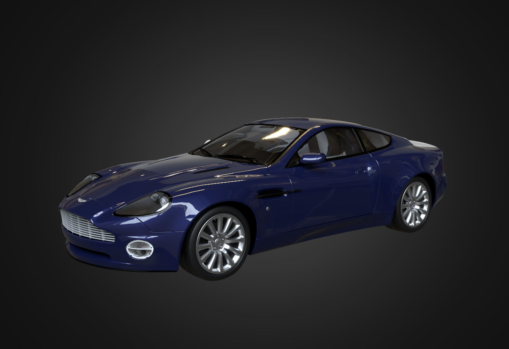 Aston Martin V12 Vanquish 2001 Low-poly 3D model_12