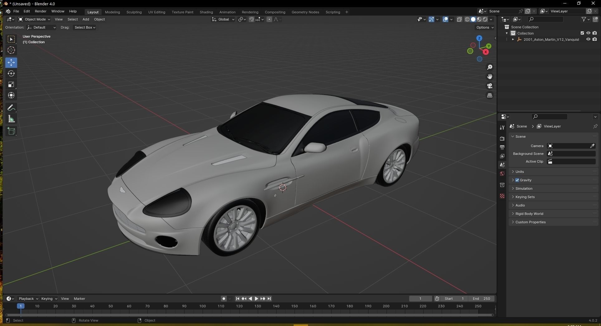 Aston Martin V12 Vanquish 2001 Low-poly 3D model_18