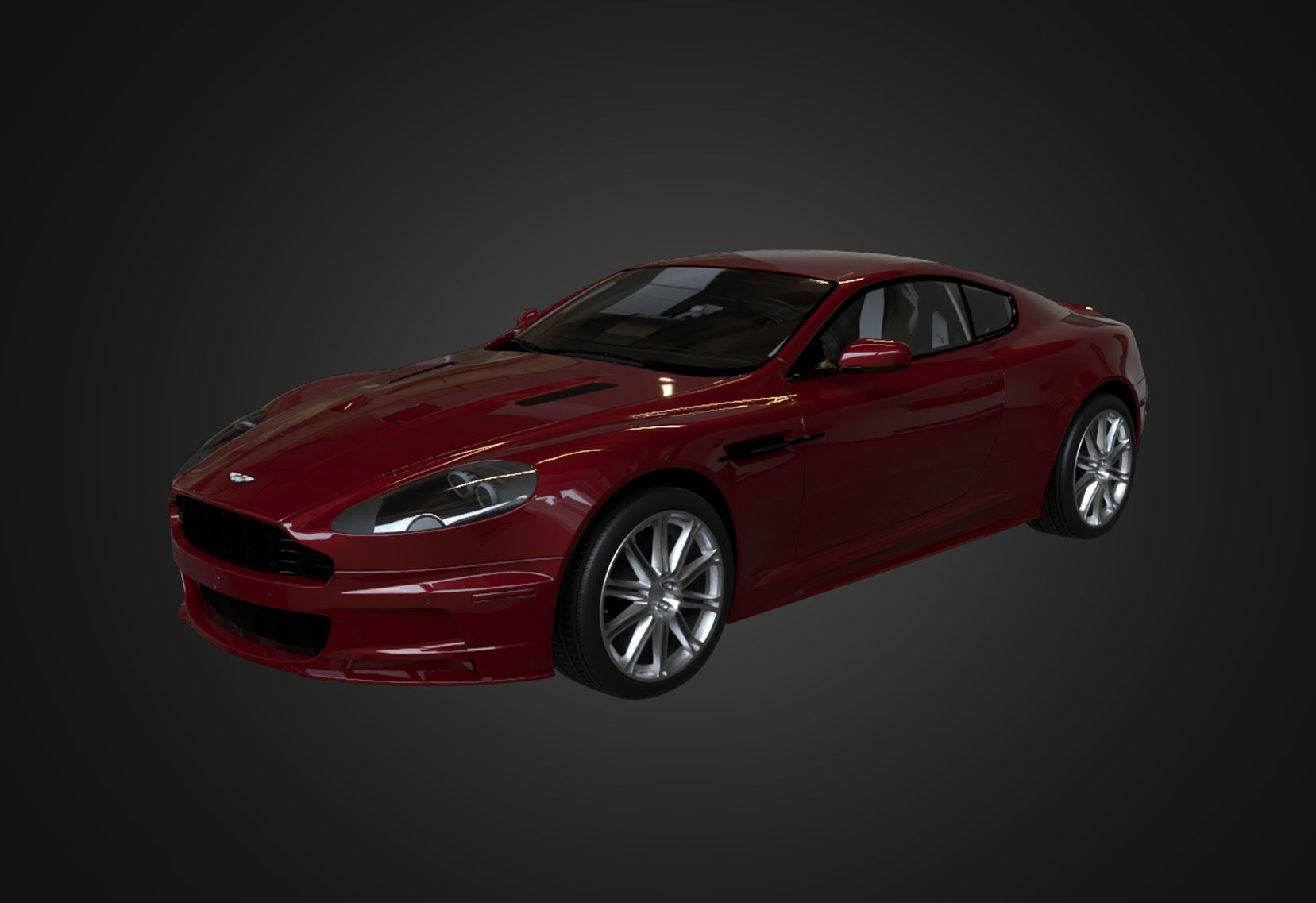  Aston Martin DBS 2009 Low-poly 3D model_11