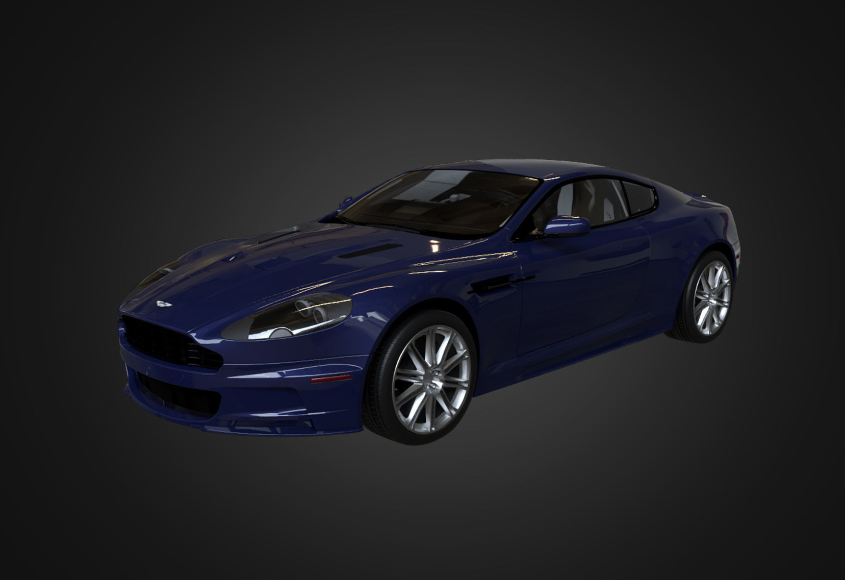 Aston Martin DBS 2009 Low-poly 3D model_9