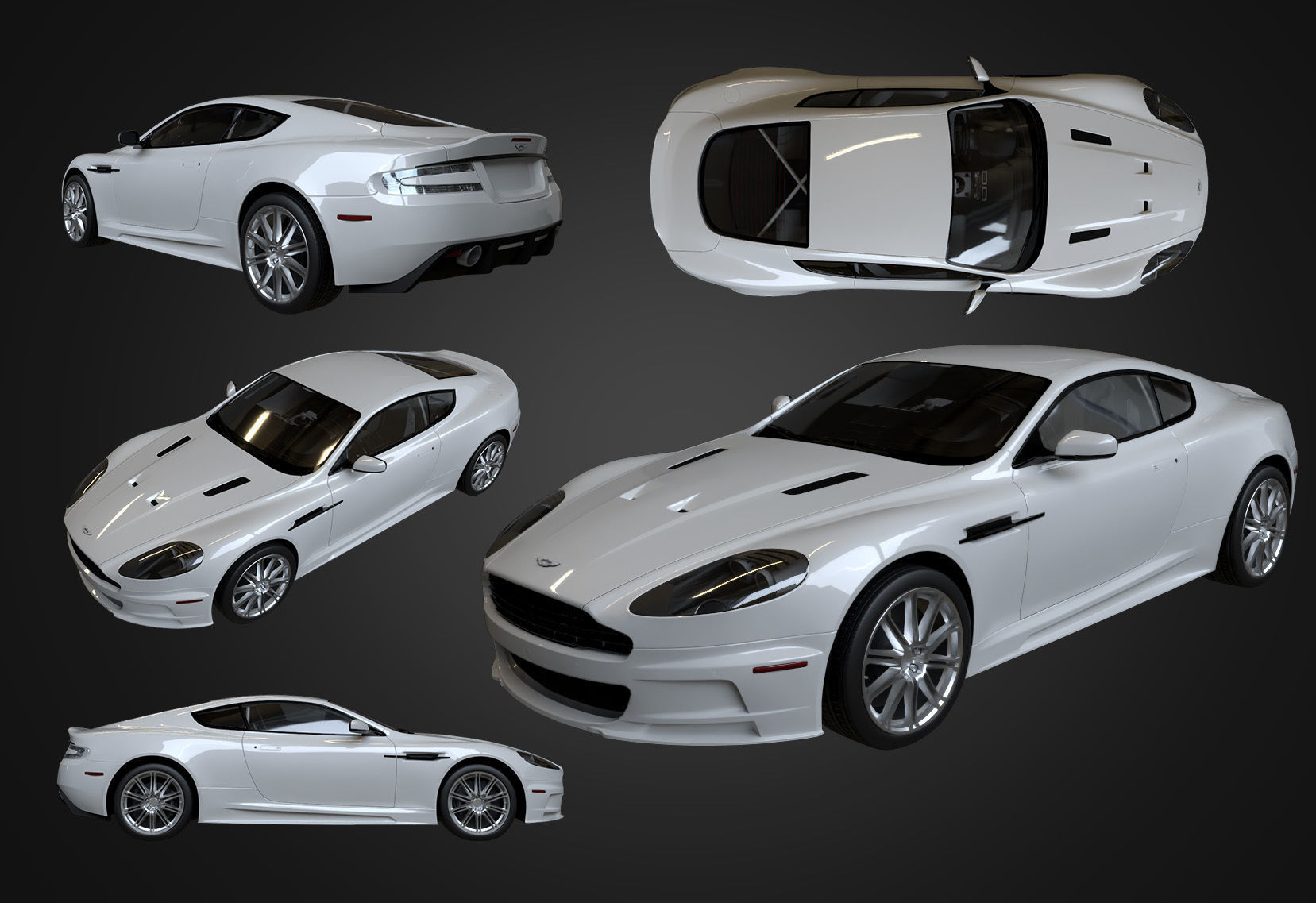  Aston Martin DBS 2009 Low-poly 3D model_1