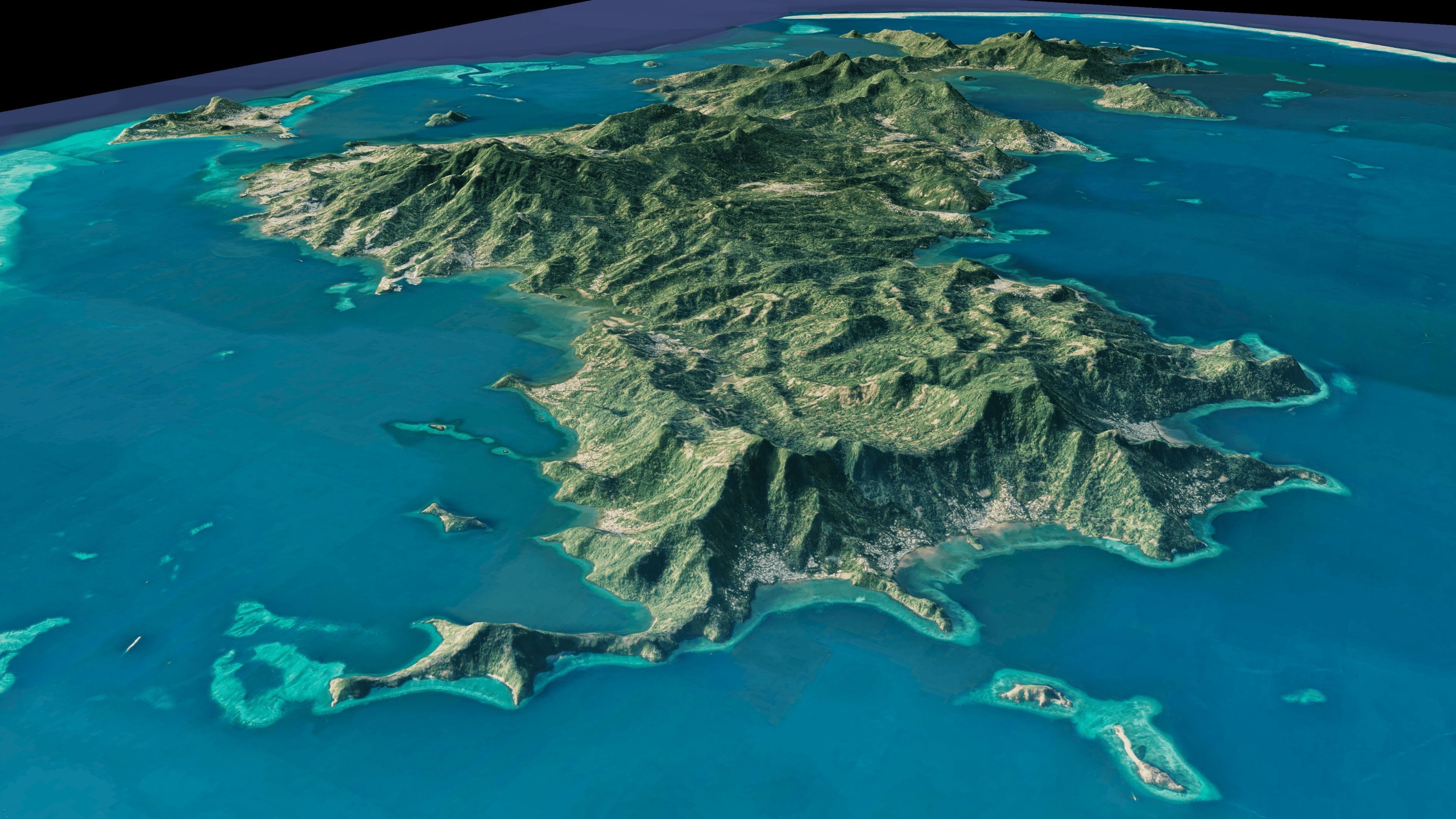 Mayotte islands 3d model terrain Low-poly 3D model_5