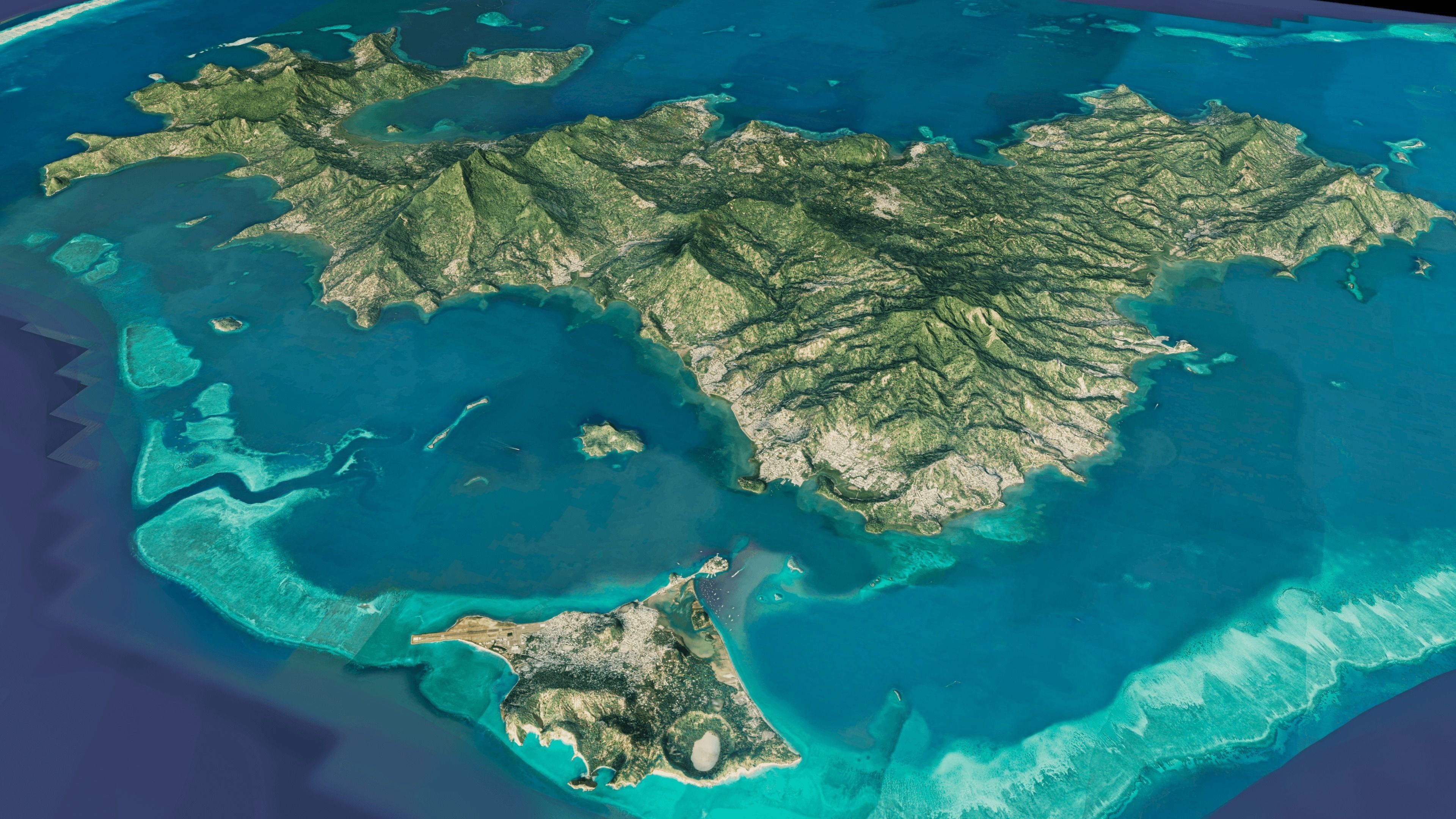 Mayotte islands 3d model terrain Low-poly 3D model_1