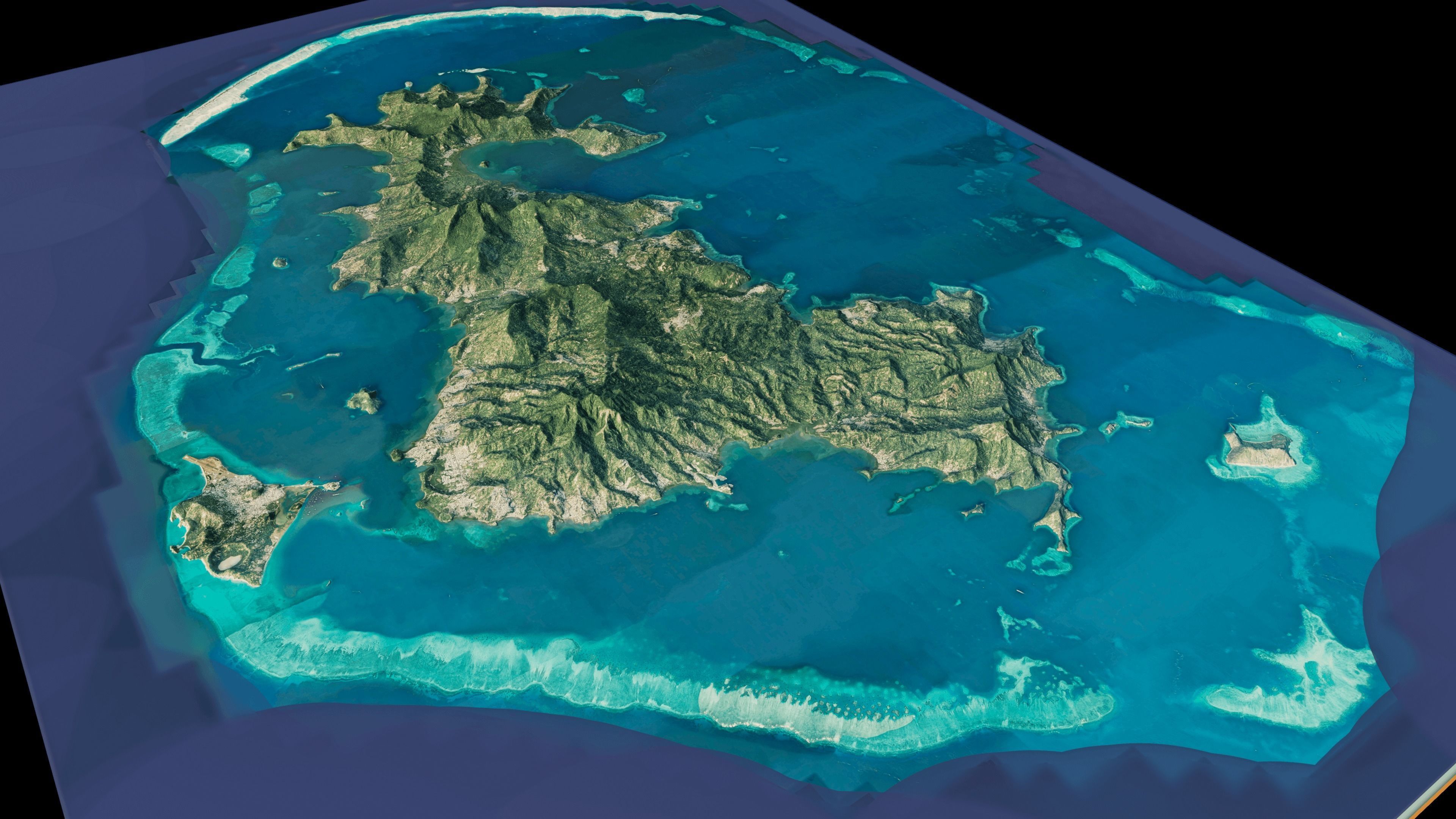Mayotte islands 3d model terrain Low-poly 3D model_3