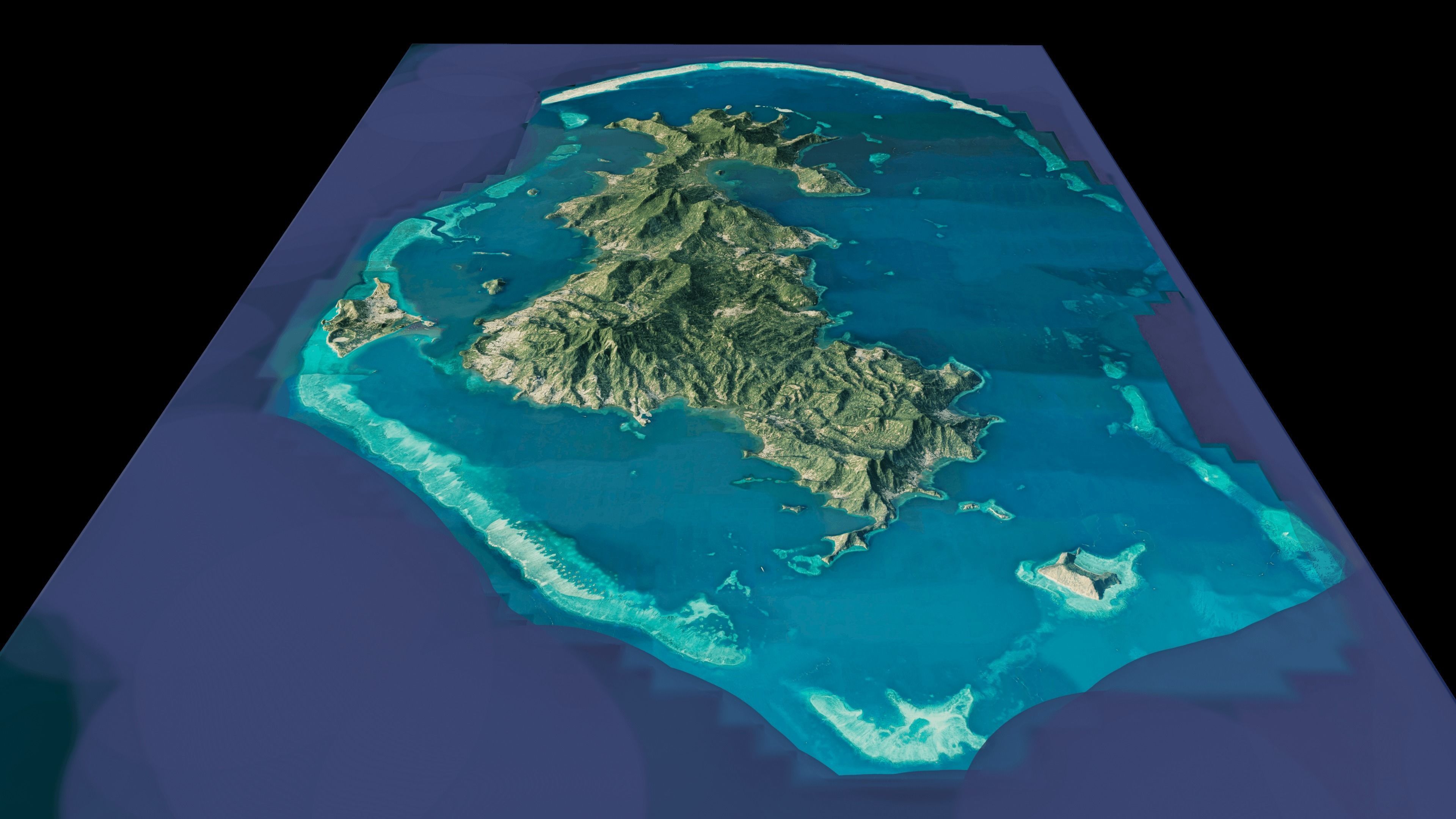 Mayotte islands 3d model terrain Low-poly 3D model_4