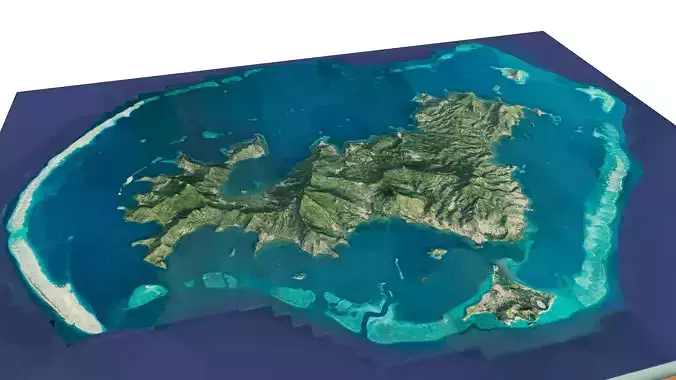 Mayotte islands 3d model terrain Low-poly 3D model