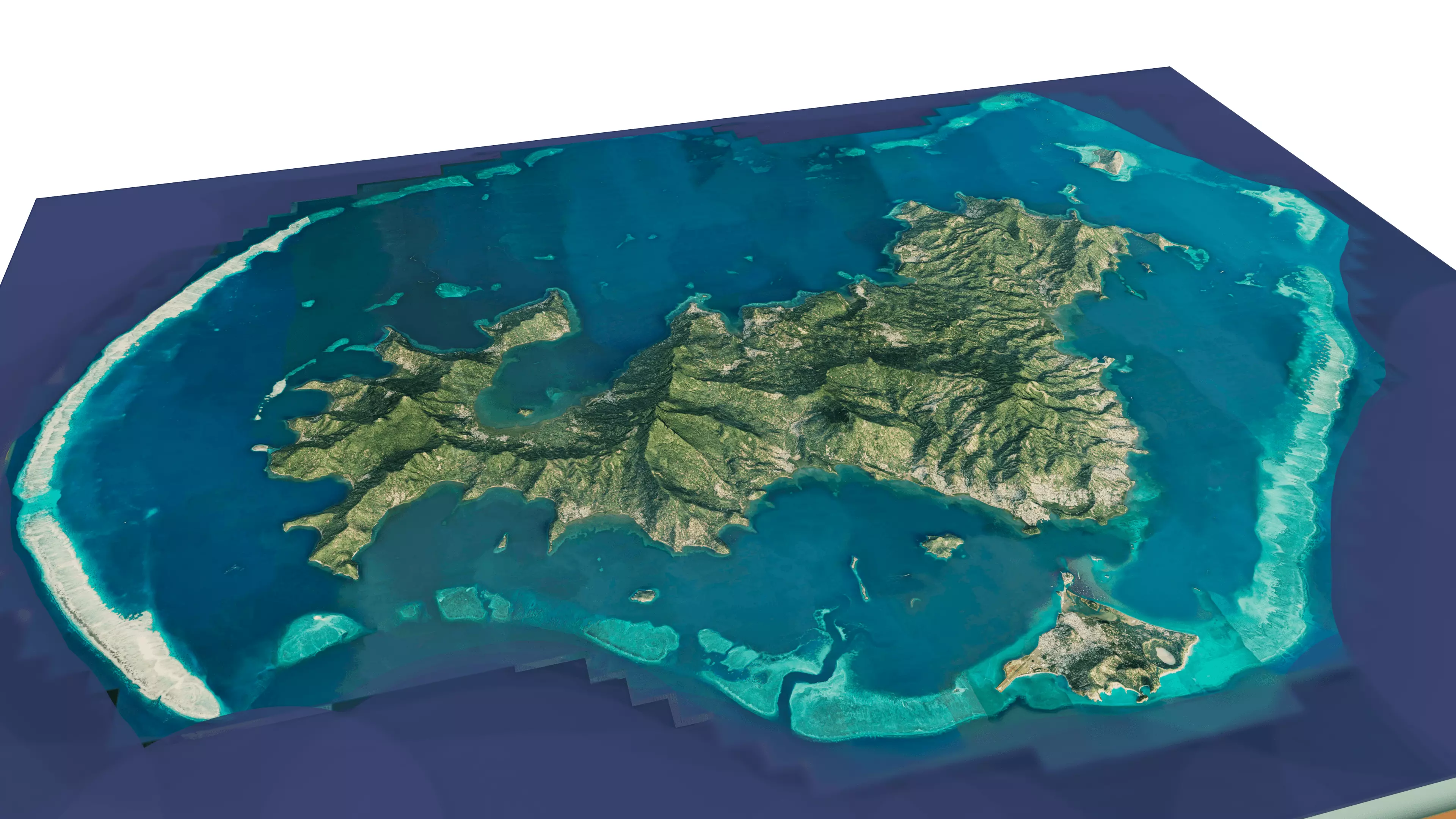 Mayotte islands 3d model terrain Low-poly 3D model_0
