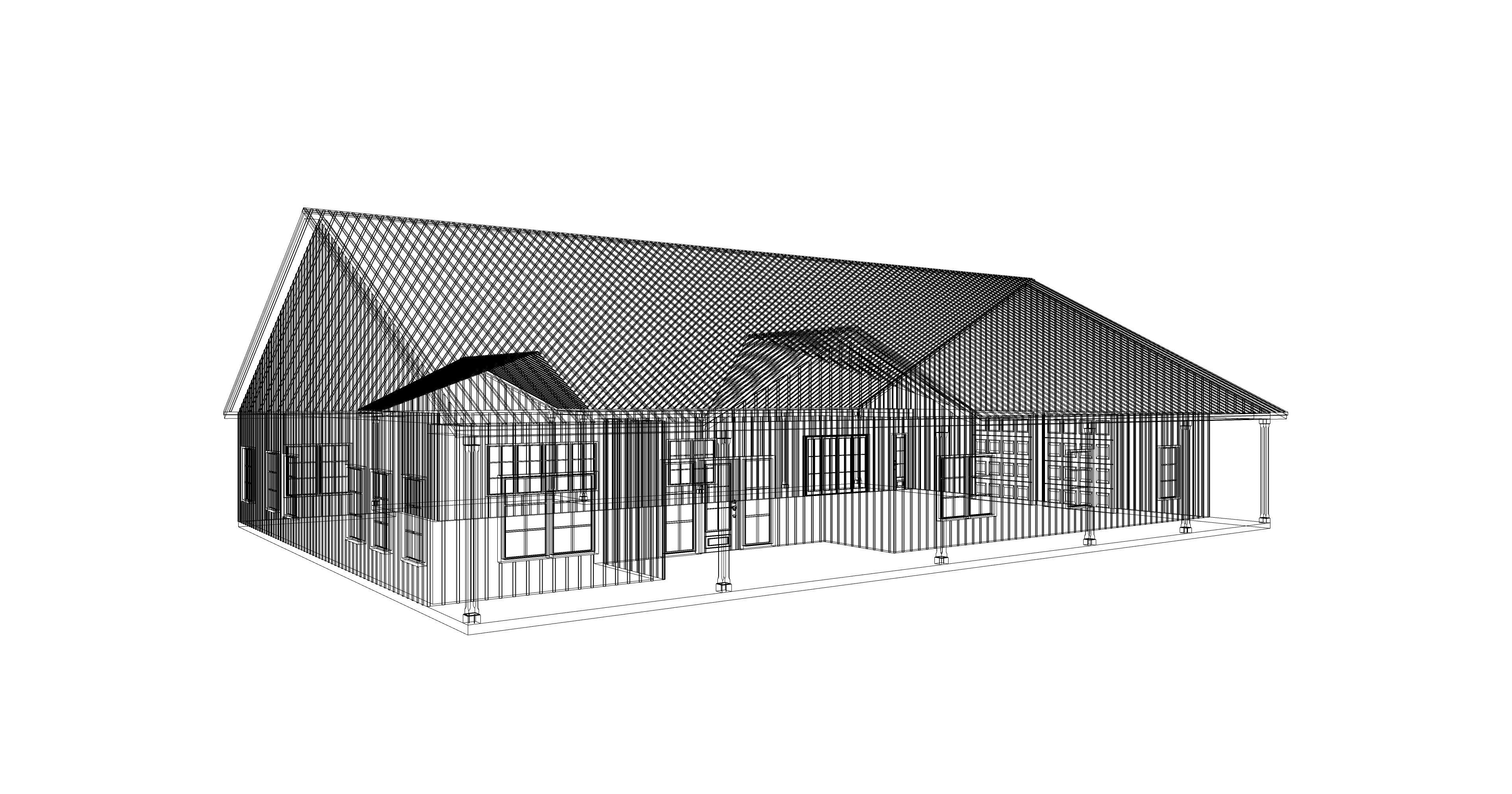 Barndominium House 070 -Archimple LLC Low-poly 3D model_6