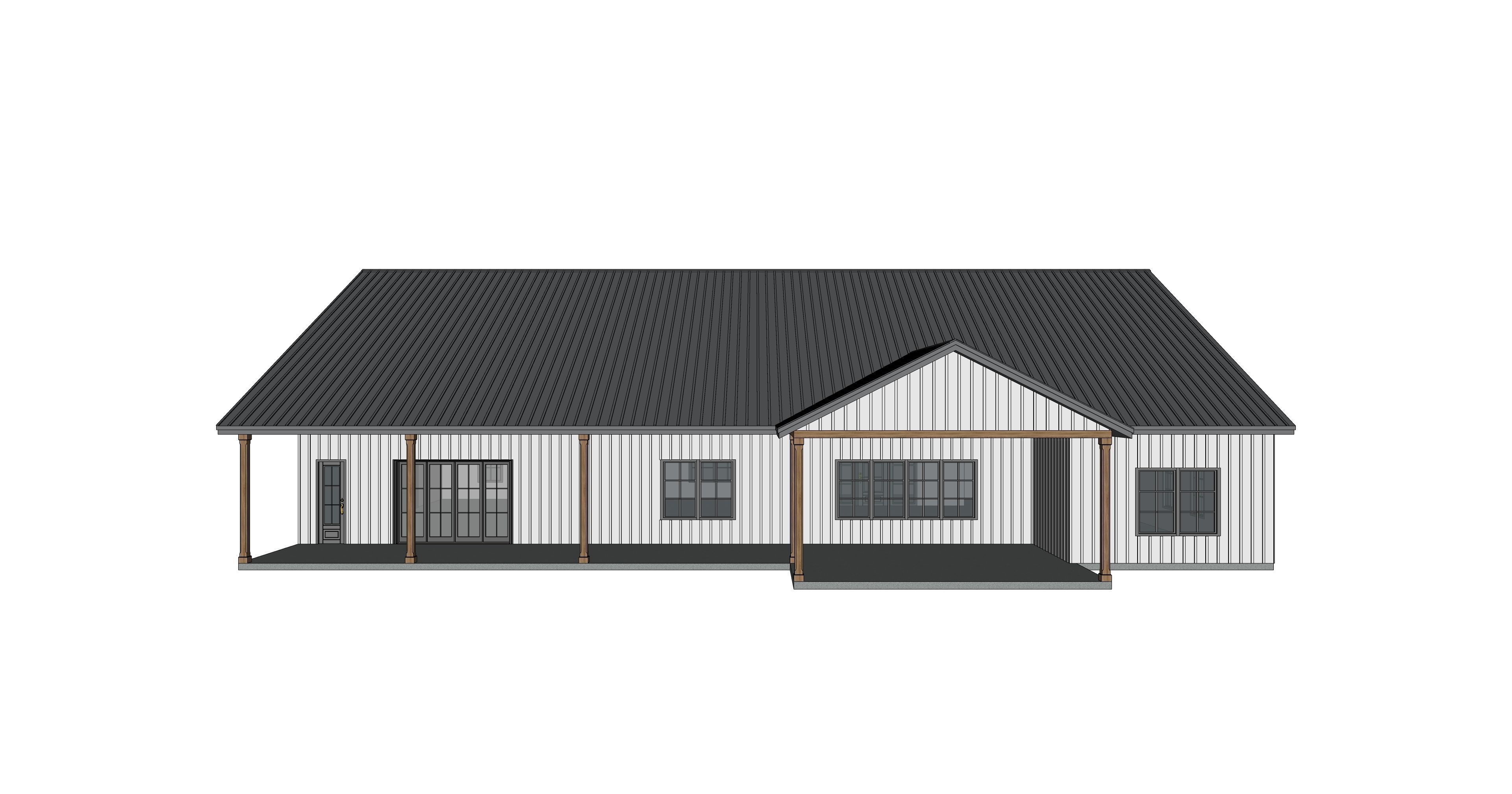 Barndominium House 070 -Archimple LLC Low-poly 3D model_5
