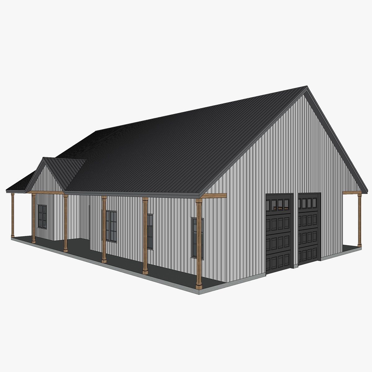 Barndominium House 070 -Archimple LLC Low-poly 3D model_2