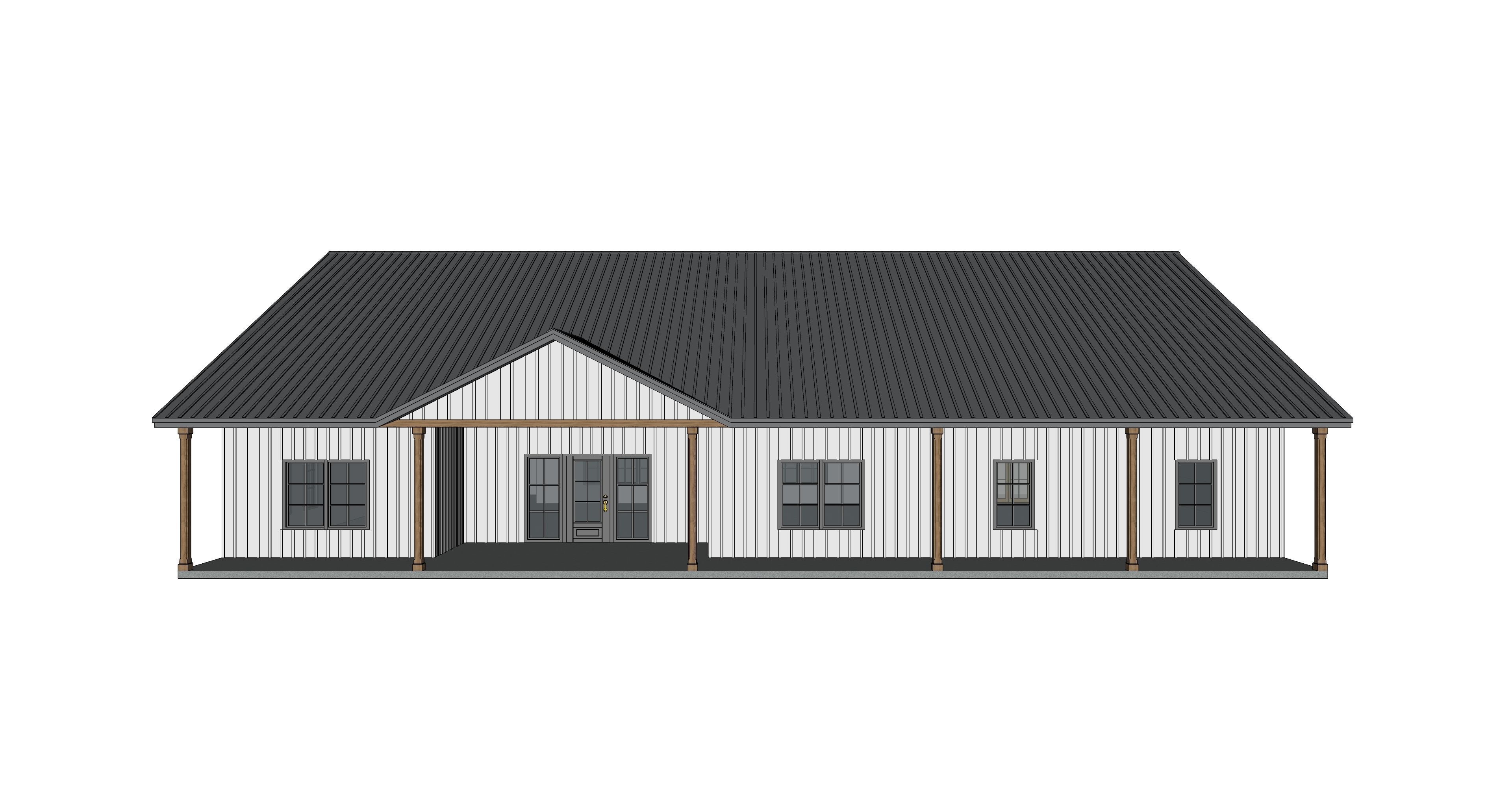 Barndominium House 070 -Archimple LLC Low-poly 3D model_4