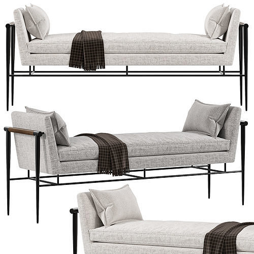 Four Hands Rowen Chaise By Interiorhomescapes 3D model