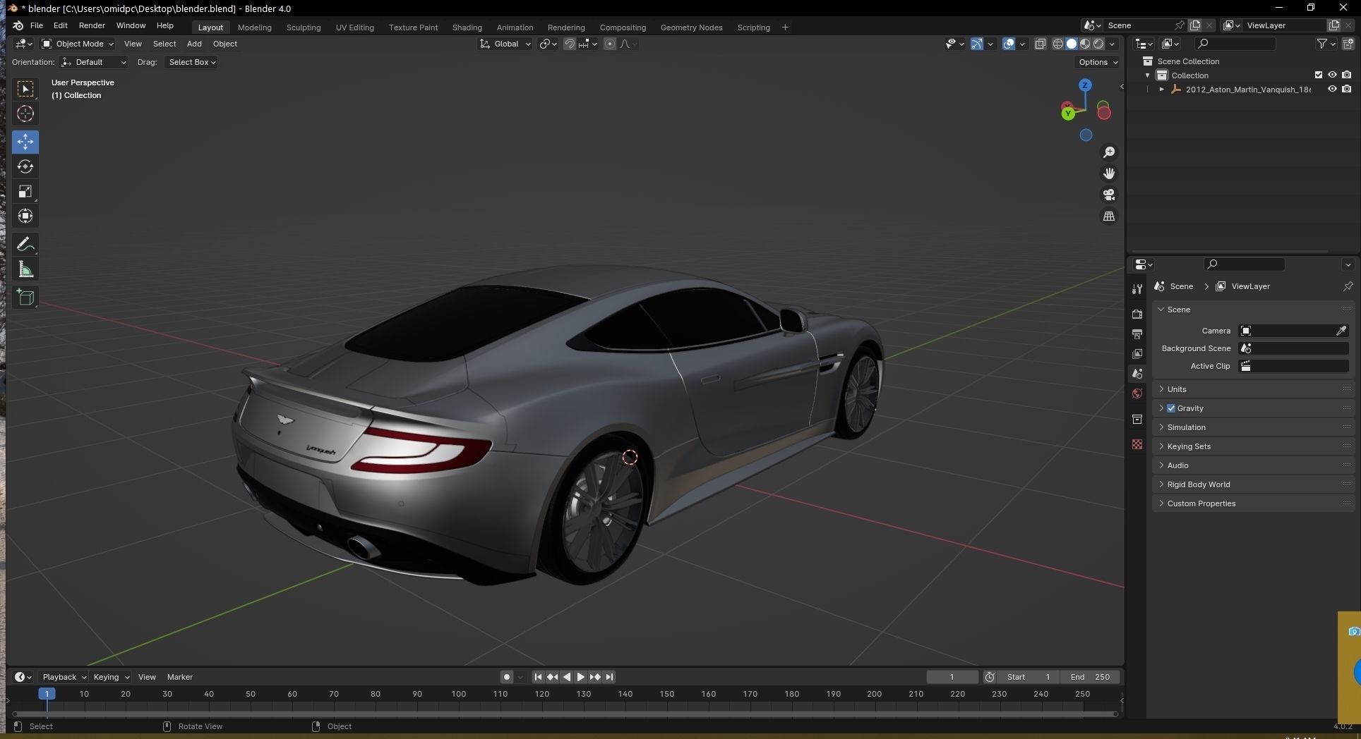 Aston Martin Vanquish 2012 Low-poly 3D model_22