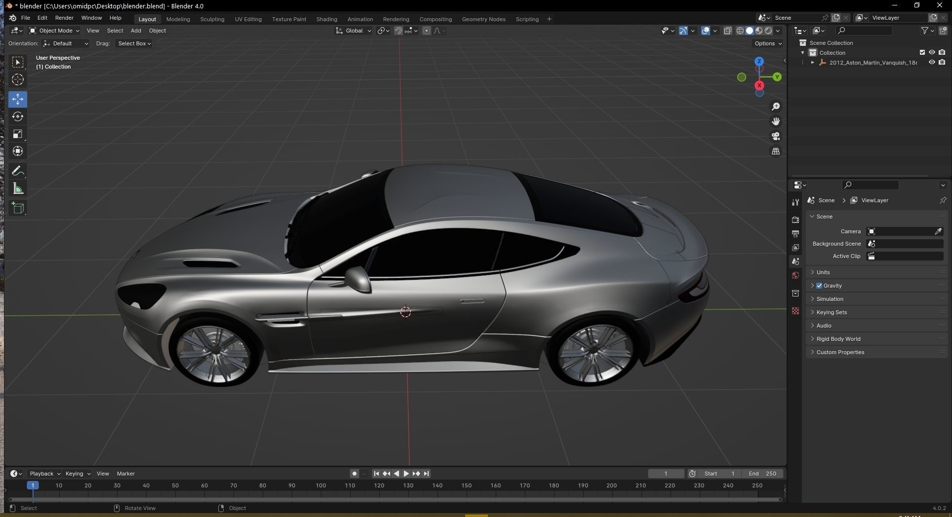 Aston Martin Vanquish 2012 Low-poly 3D model_23