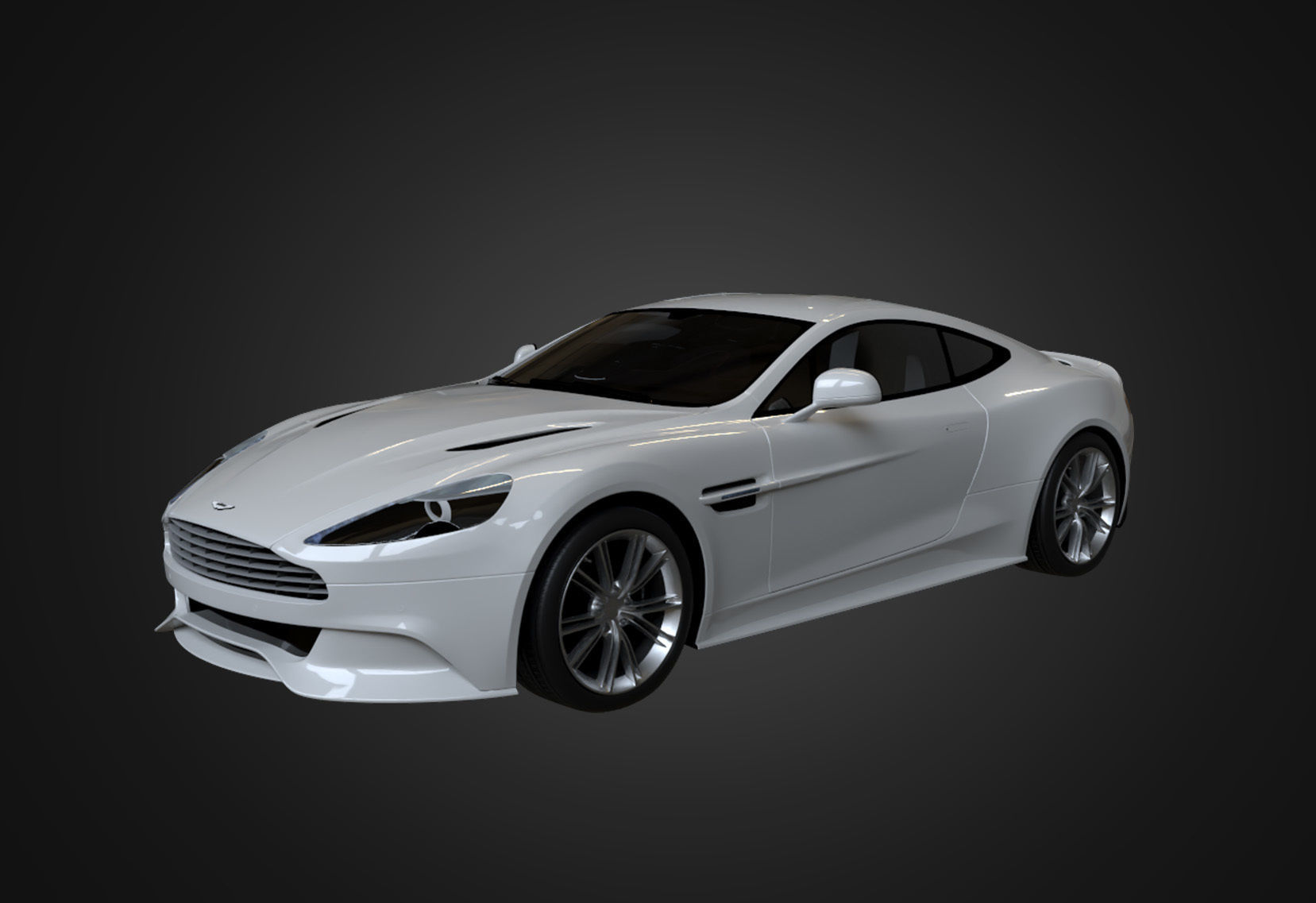 Aston Martin Vanquish 2012 Low-poly 3D model_2