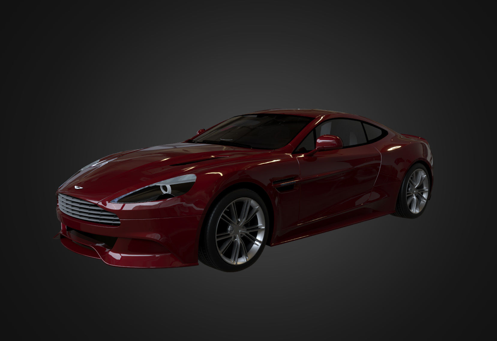 Aston Martin Vanquish 2012 Low-poly 3D model_14