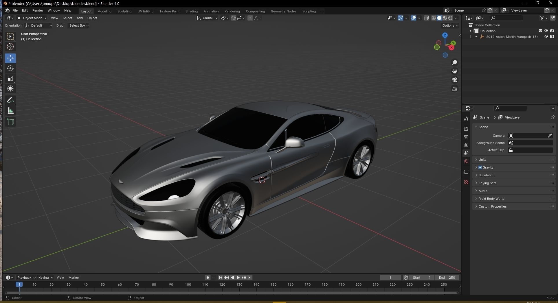 Aston Martin Vanquish 2012 Low-poly 3D model_21