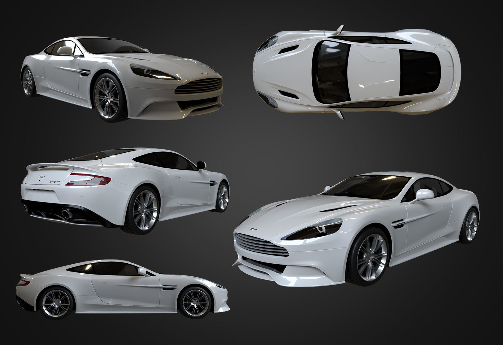 Aston Martin Vanquish 2012 Low-poly 3D model_1