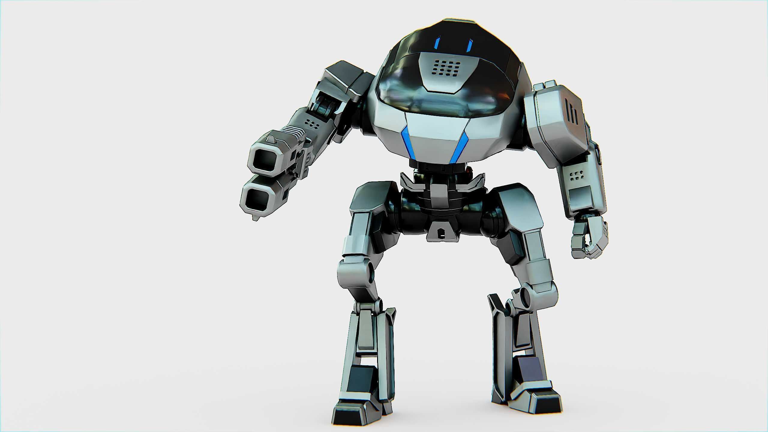 ROBOCOP Z500 Rigged for Unreal Engine - Unity - MIXAMO  3D model_23