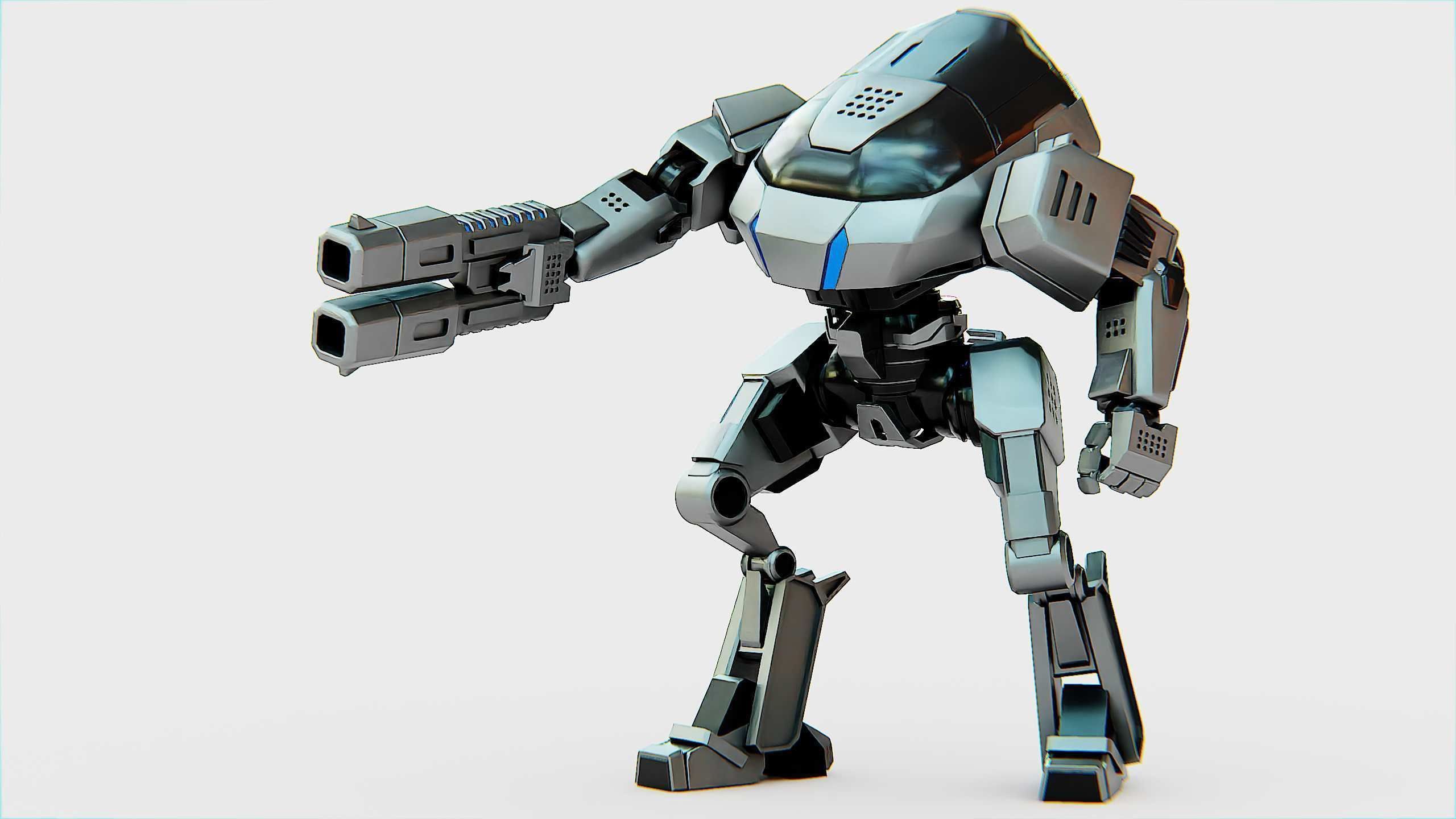 ROBOCOP Z500 Rigged for Unreal Engine - Unity - MIXAMO  3D model_3