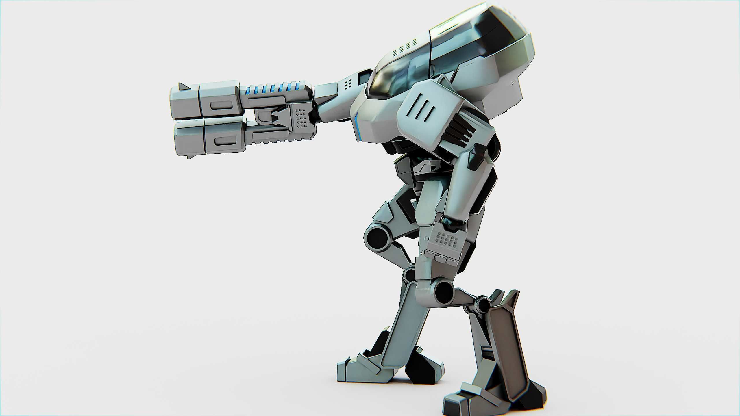 ROBOCOP Z500 Rigged for Unreal Engine - Unity - MIXAMO  3D model_7