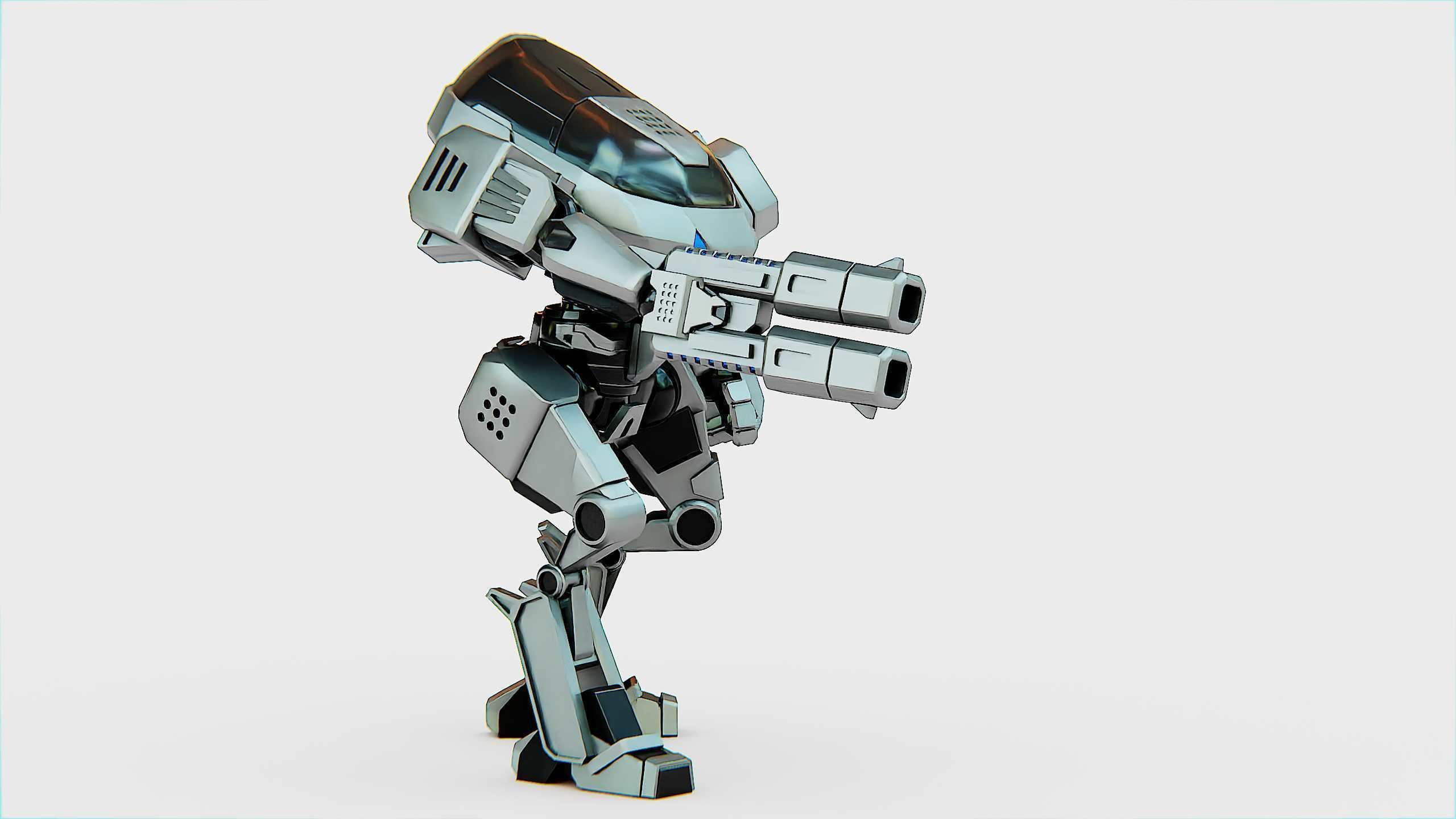 ROBOCOP Z500 Rigged for Unreal Engine - Unity - MIXAMO  3D model_19