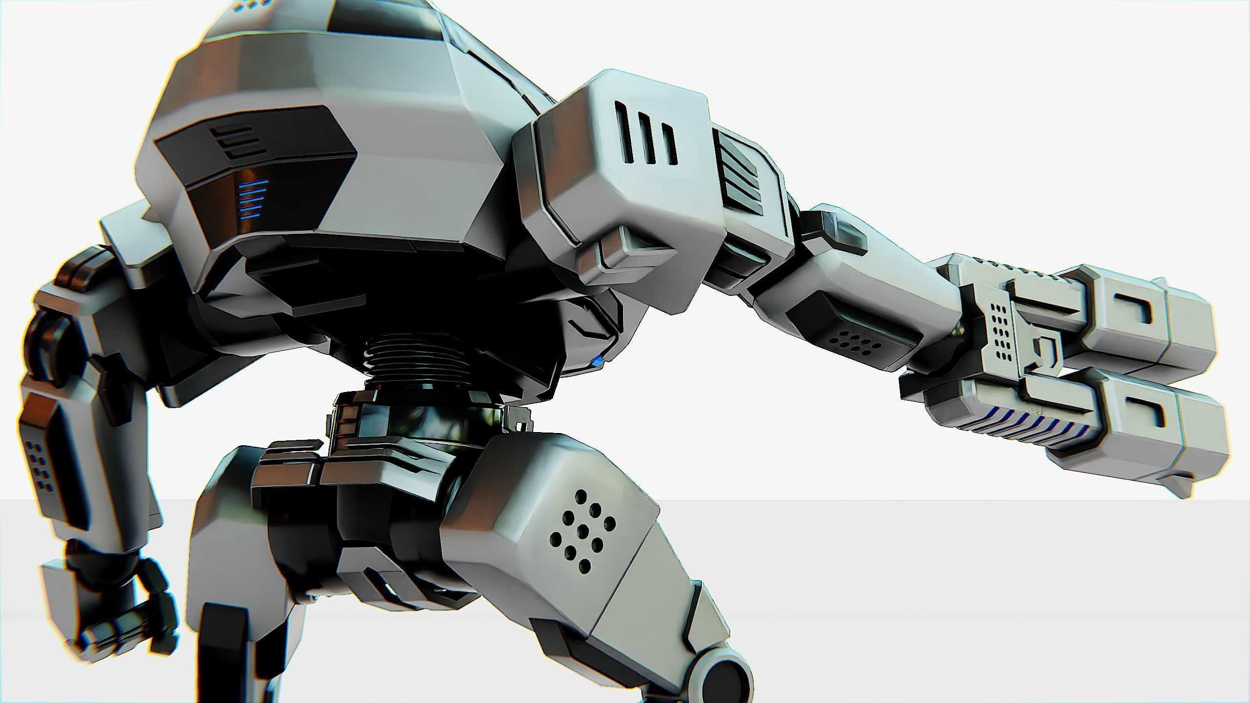 ROBOCOP Z500 Rigged for Unreal Engine - Unity - MIXAMO  3D model_26