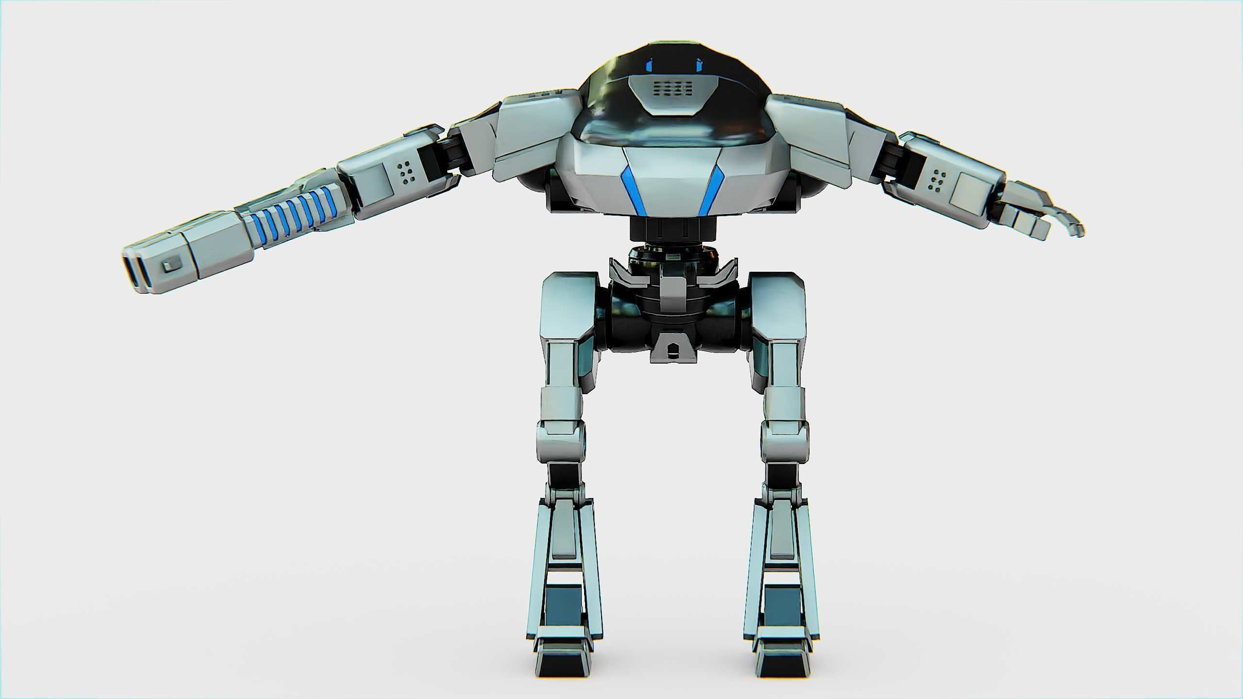 ROBOCOP Z500 Rigged for Unreal Engine - Unity - MIXAMO  3D model_30