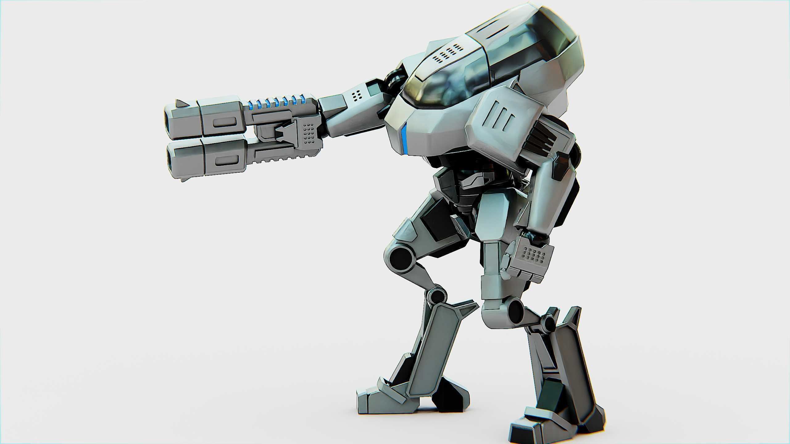 ROBOCOP Z500 Rigged for Unreal Engine - Unity - MIXAMO  3D model_6