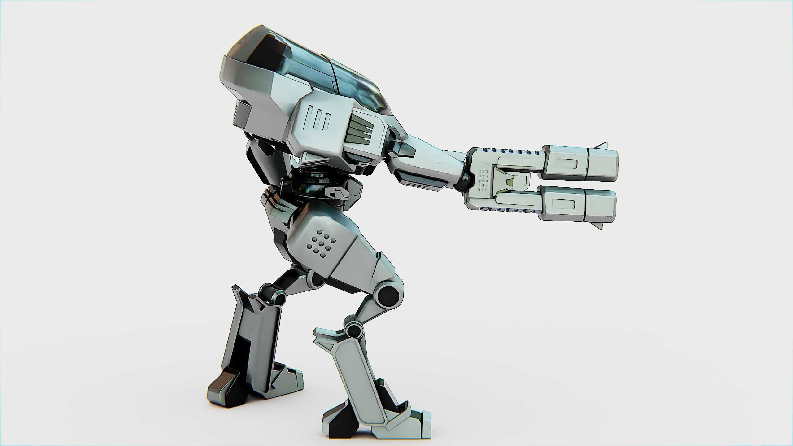 ROBOCOP Z500 Rigged for Unreal Engine - Unity - MIXAMO  3D model_17