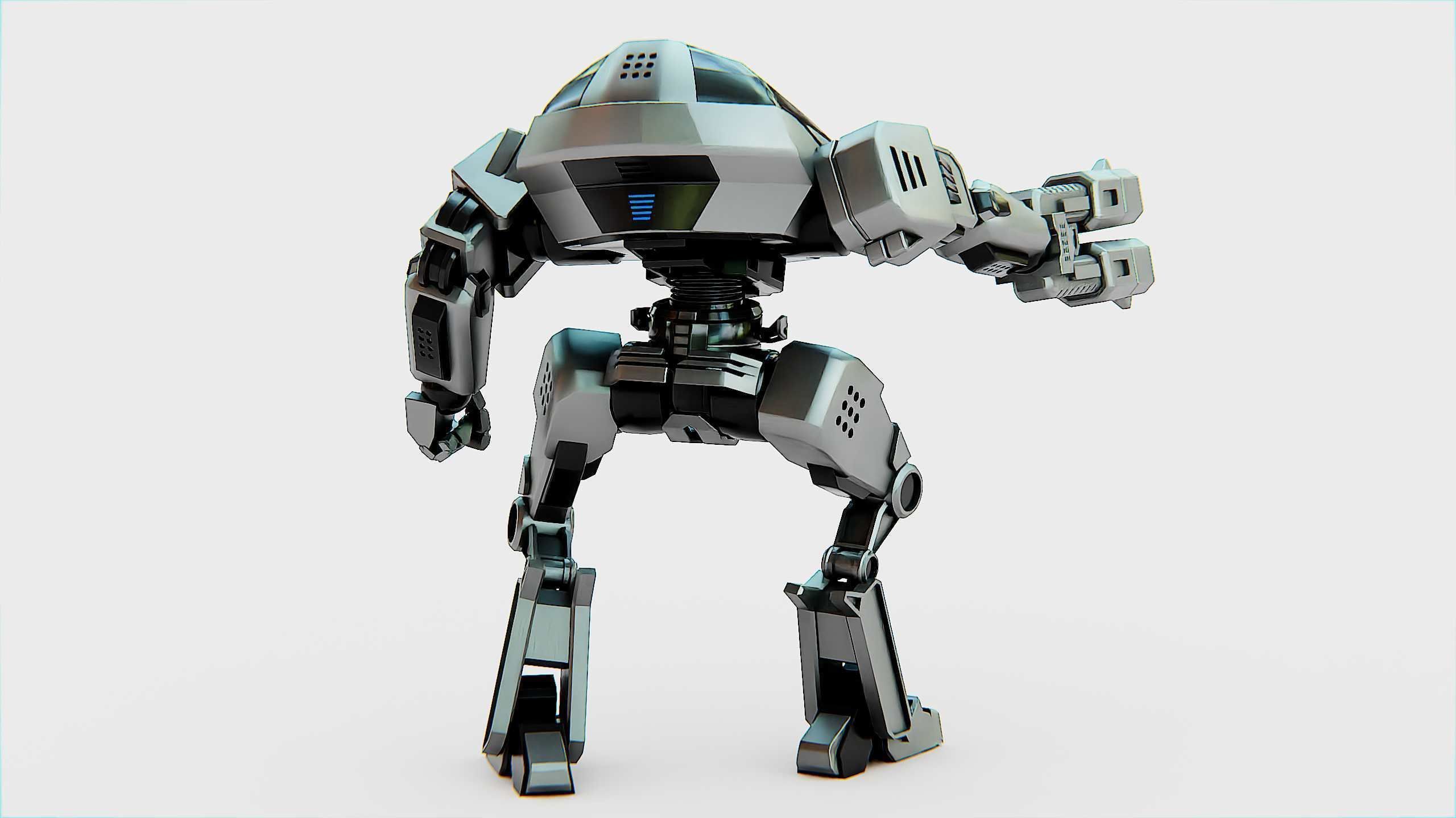 ROBOCOP Z500 Rigged for Unreal Engine - Unity - MIXAMO  3D model_14