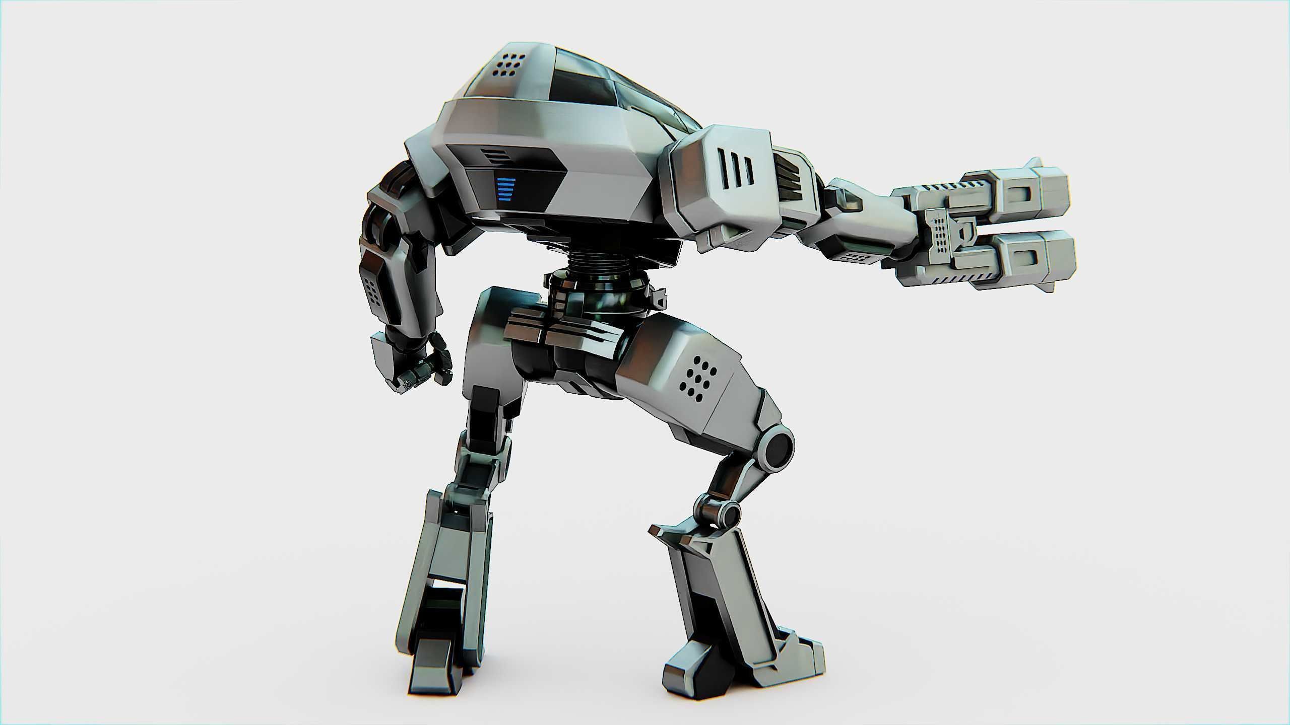 ROBOCOP Z500 Rigged for Unreal Engine - Unity - MIXAMO  3D model_15