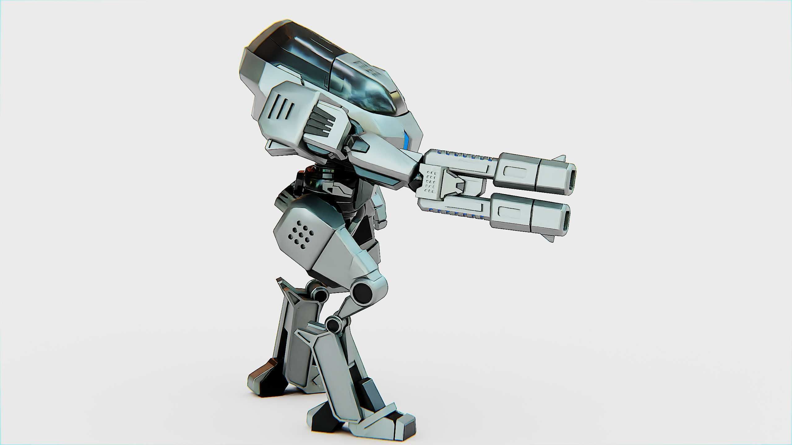 ROBOCOP Z500 Rigged for Unreal Engine - Unity - MIXAMO  3D model_18