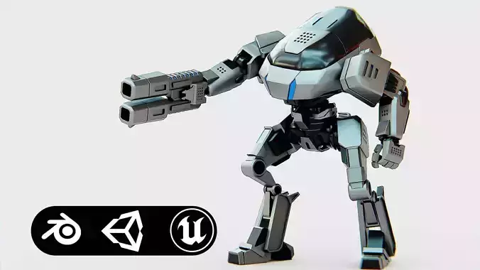 ROBOCOP Z500 Rigged for Unreal Engine - Unity - MIXAMO  3D model