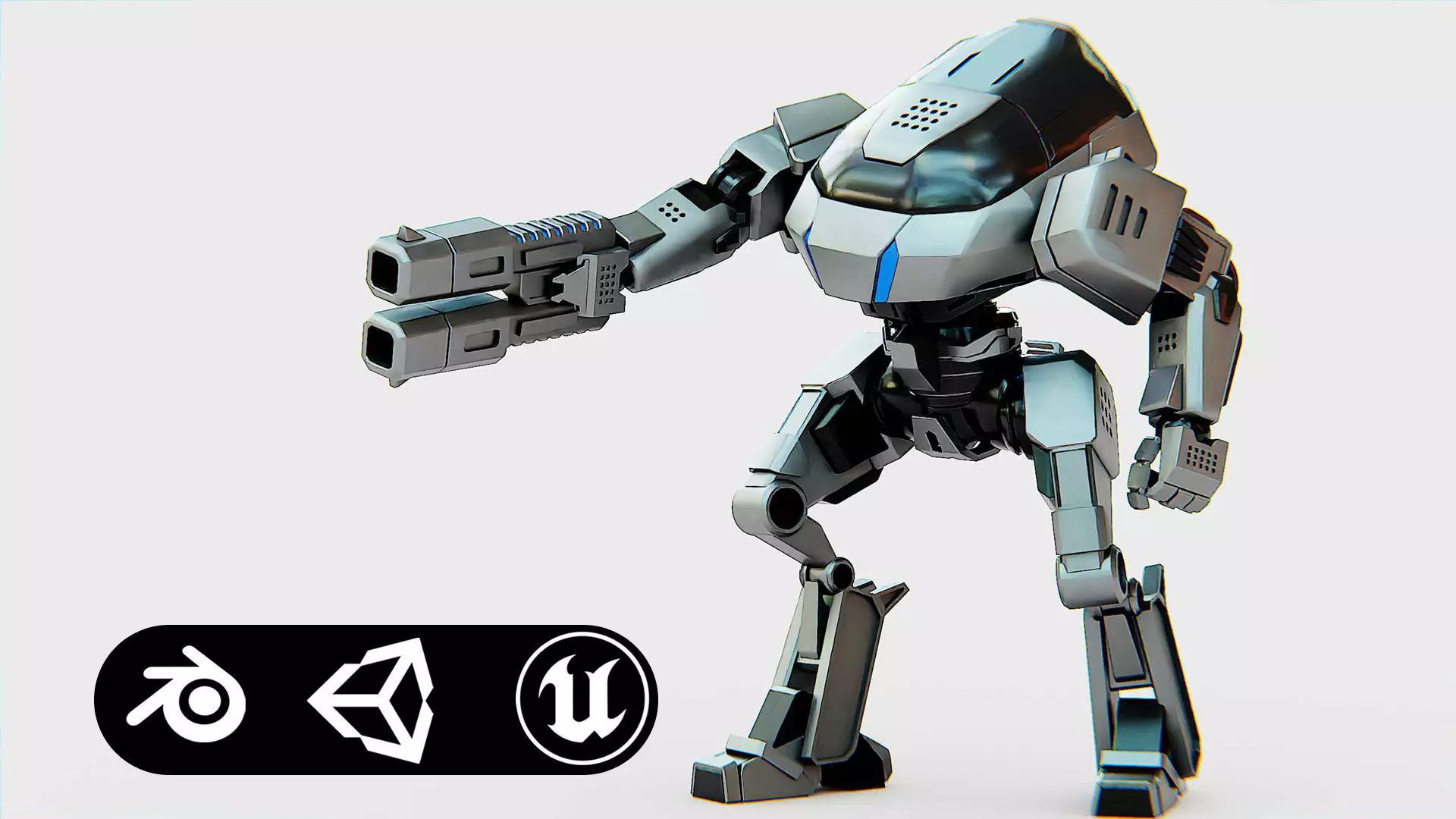 ROBOCOP Z500 Rigged for Unreal Engine - Unity - MIXAMO  3D model_0