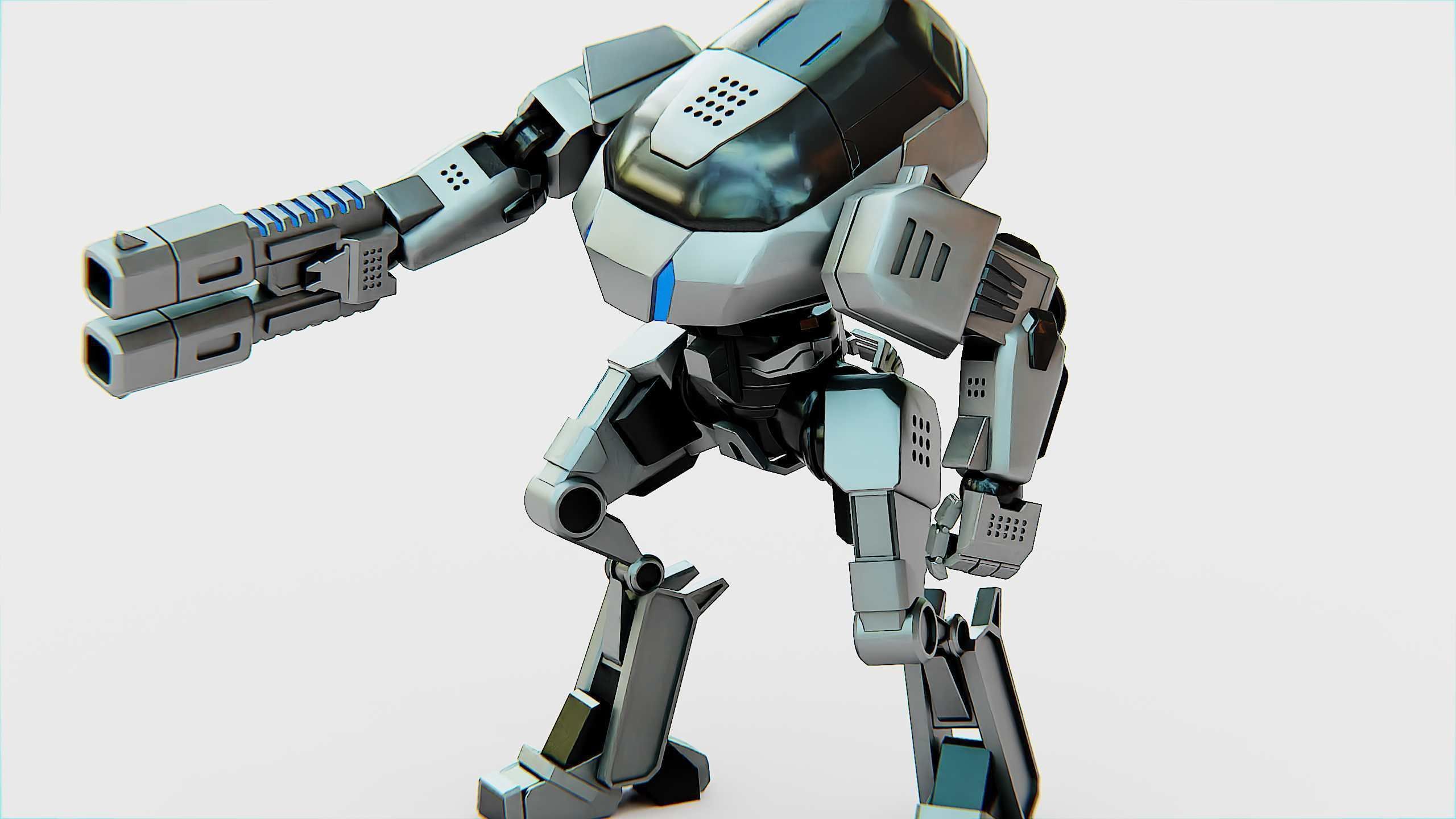 ROBOCOP Z500 Rigged for Unreal Engine - Unity - MIXAMO  3D model_29