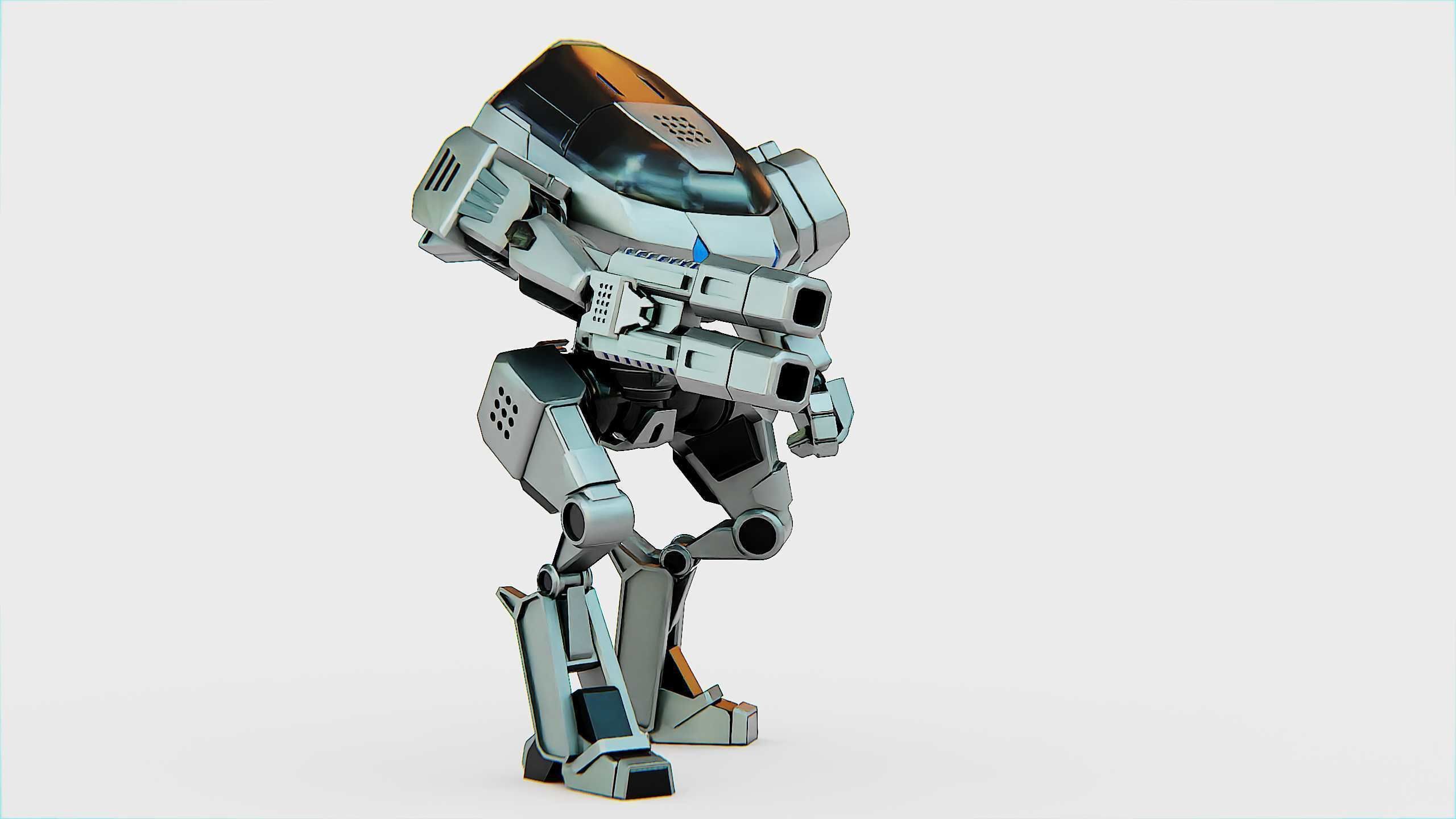 ROBOCOP Z500 Rigged for Unreal Engine - Unity - MIXAMO  3D model_20