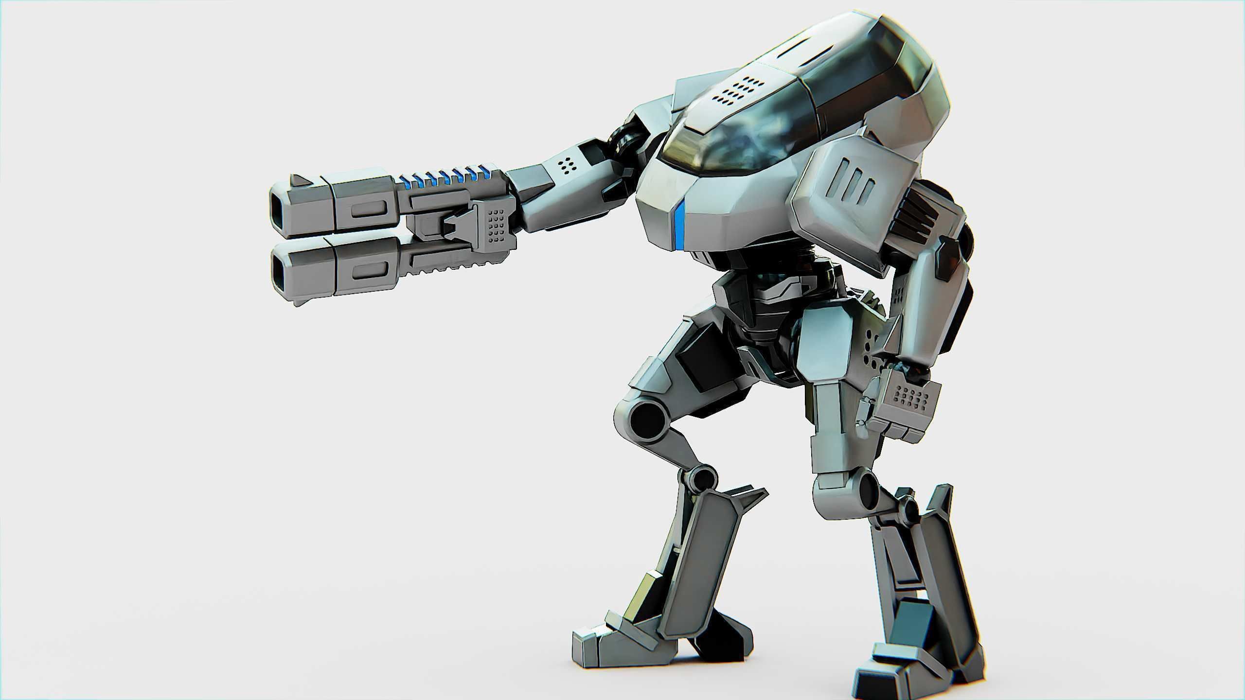 ROBOCOP Z500 Rigged for Unreal Engine - Unity - MIXAMO  3D model_5