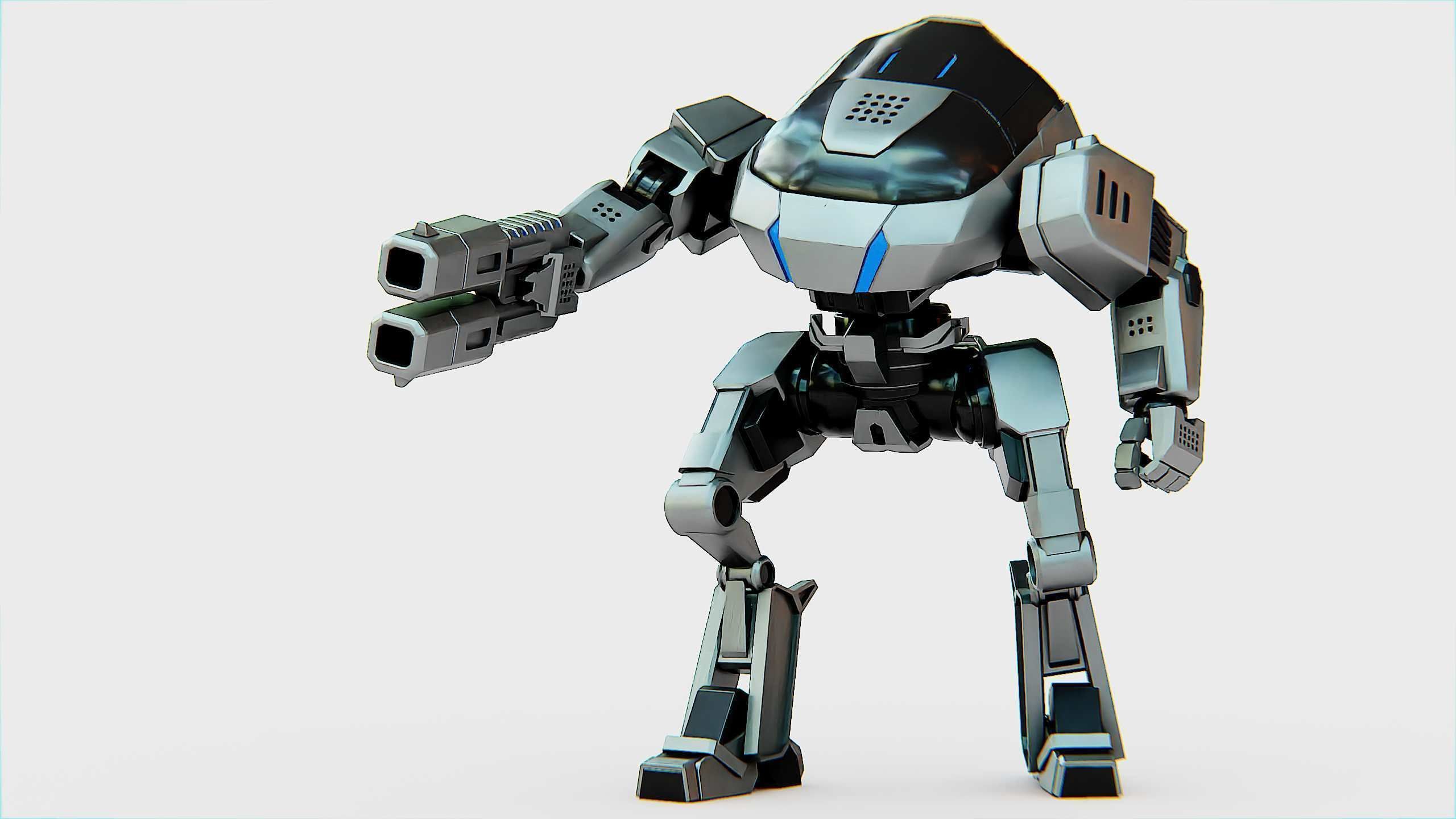 ROBOCOP Z500 Rigged for Unreal Engine - Unity - MIXAMO  3D model_2