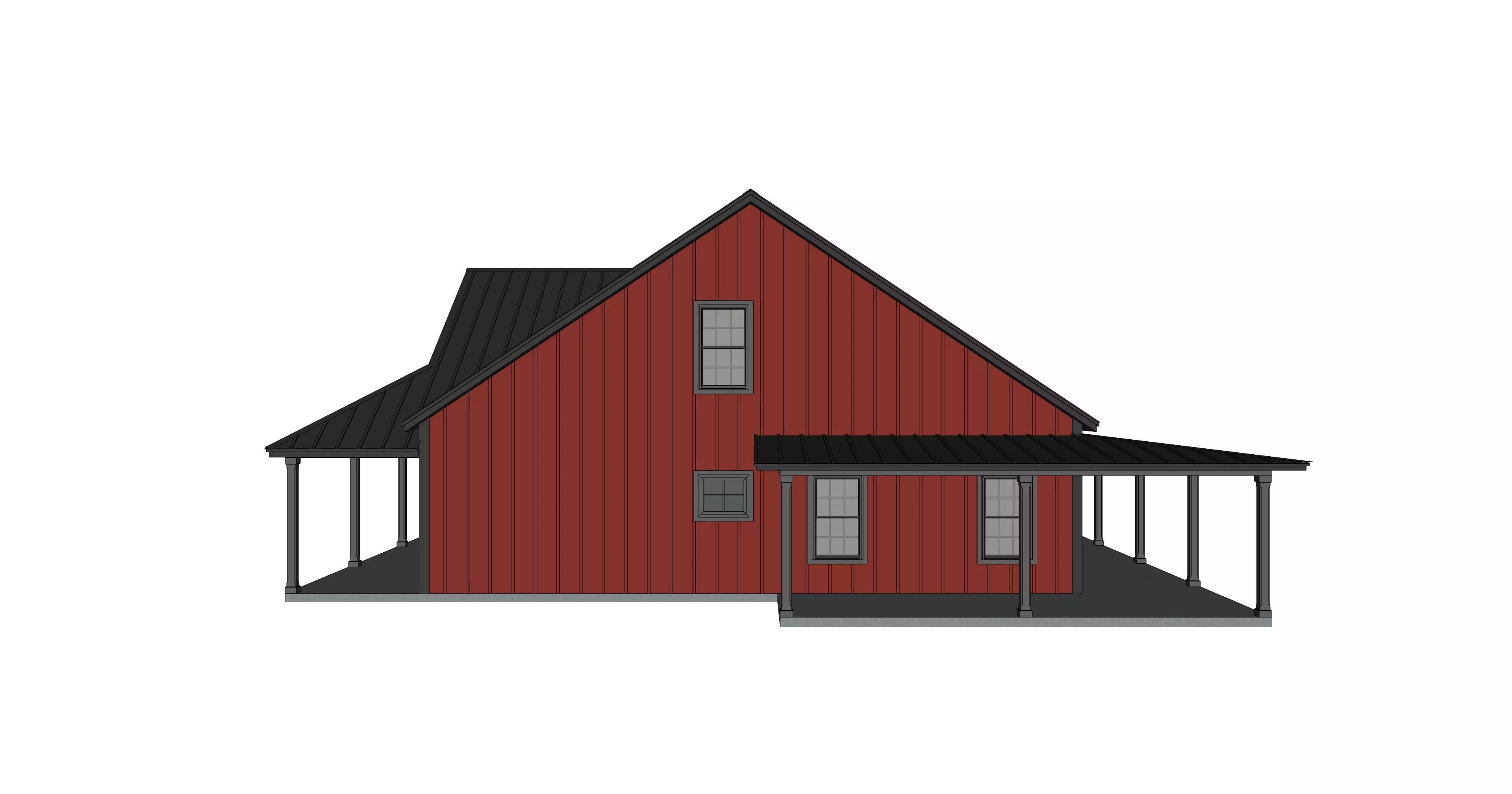 Barndominium House 072 -Archimple LLC Low-poly 3D model_0