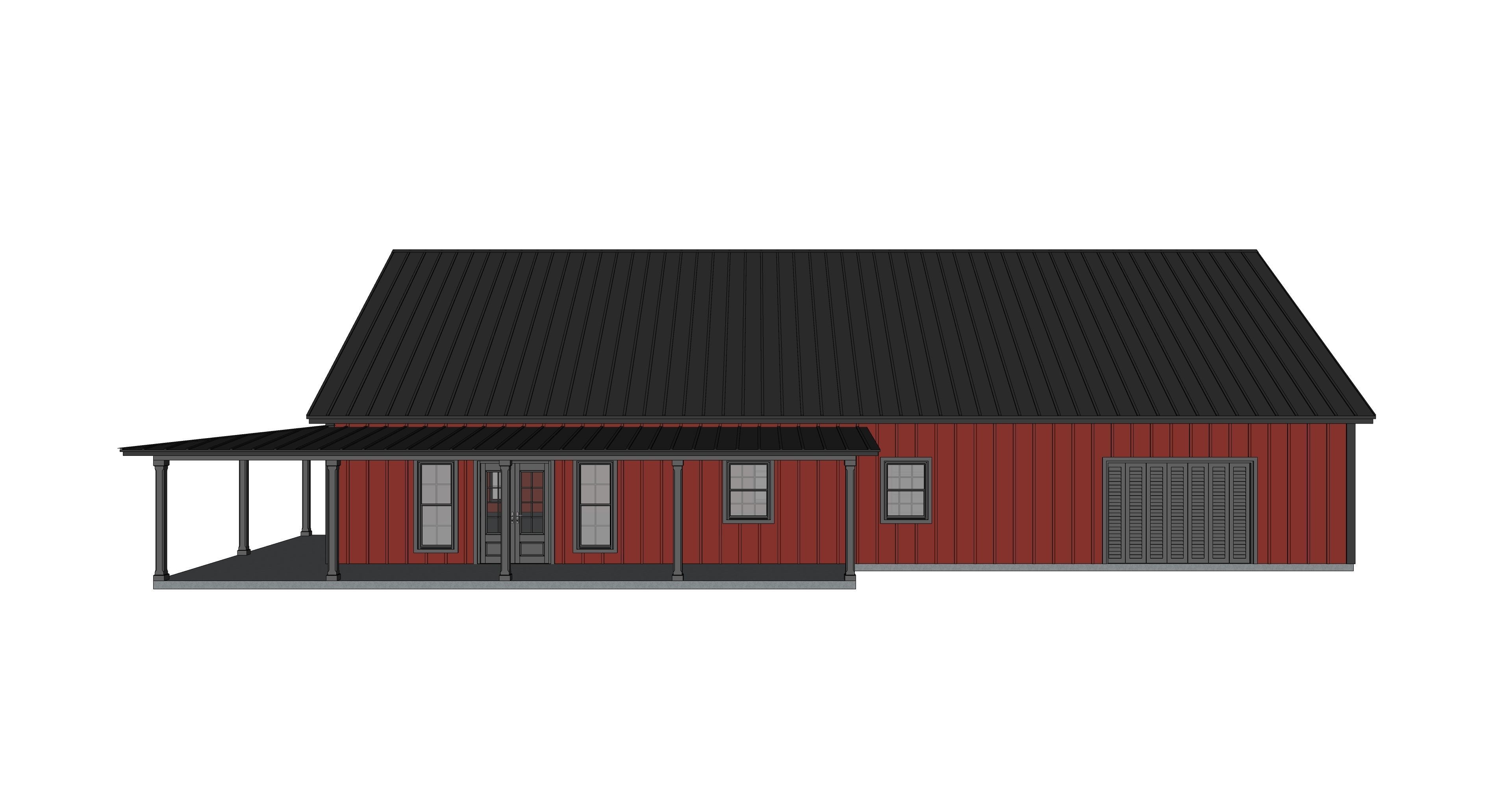 Barndominium House 072 -Archimple LLC Low-poly 3D model_2