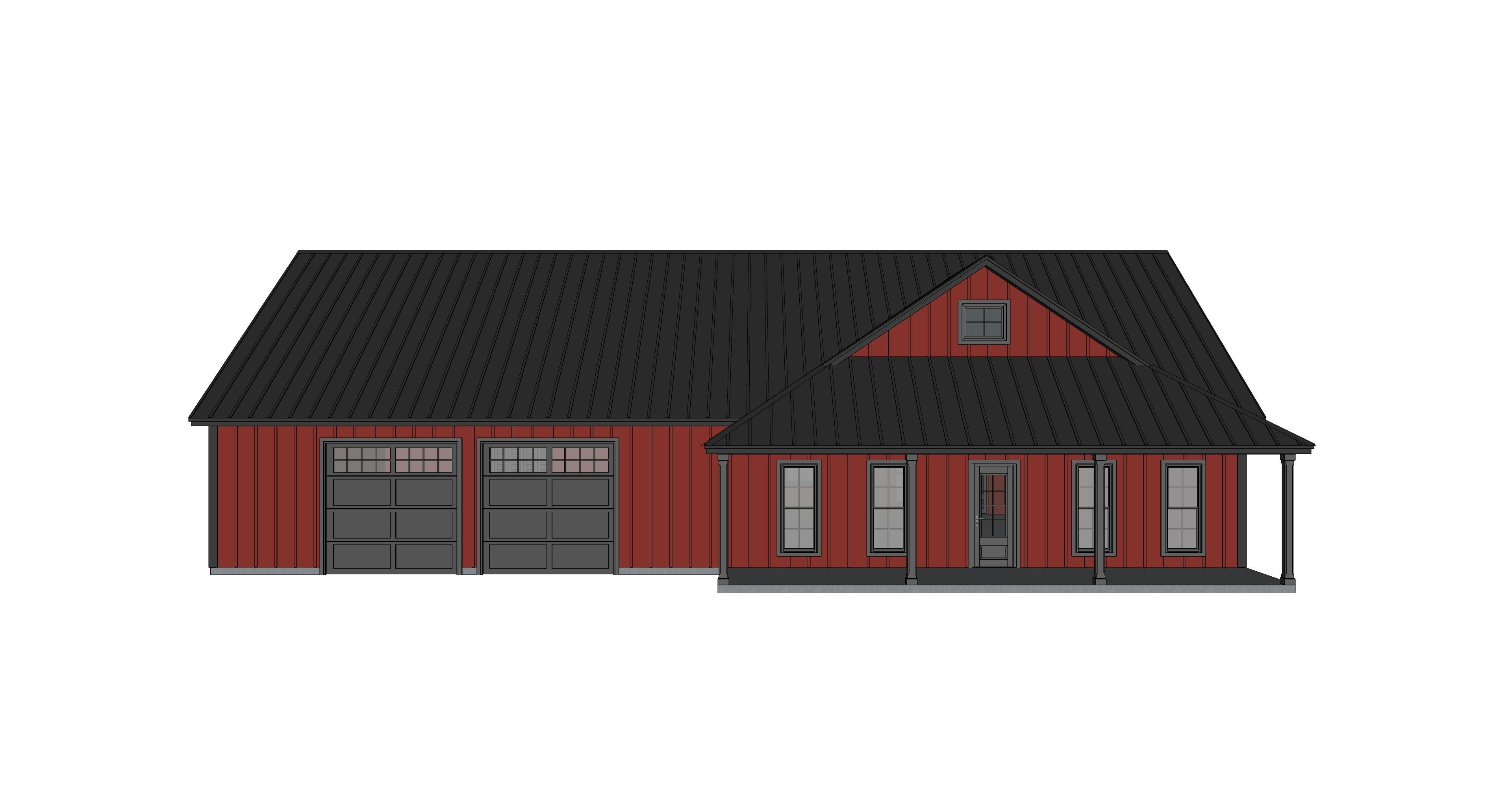 Barndominium House 072 -Archimple LLC Low-poly 3D model_5