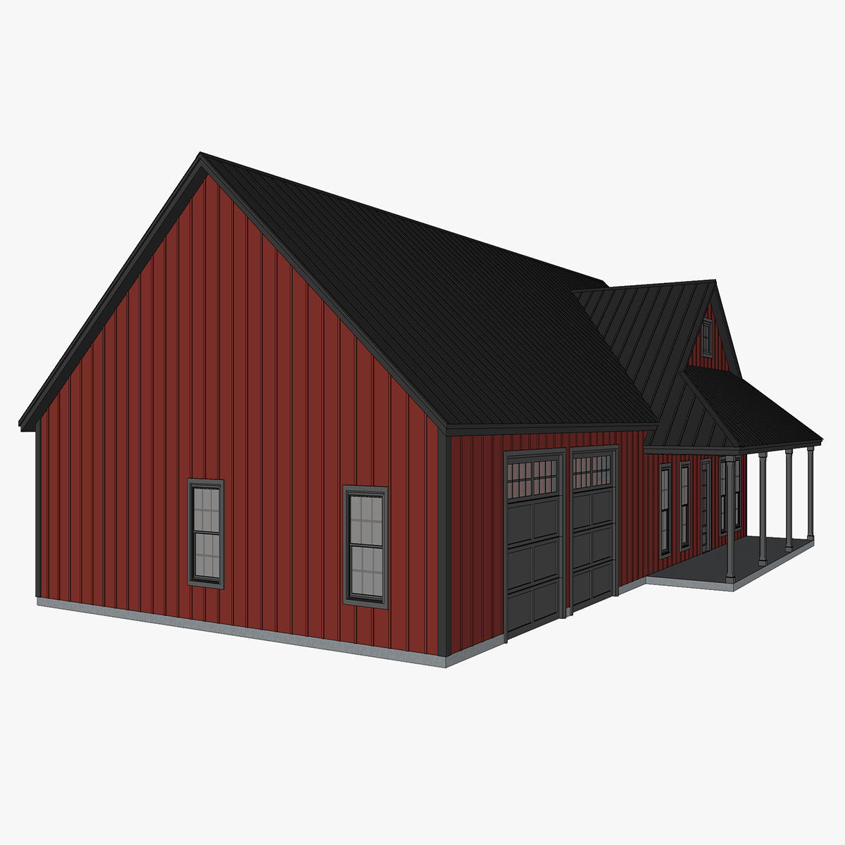 Barndominium House 072 -Archimple LLC Low-poly 3D model_3