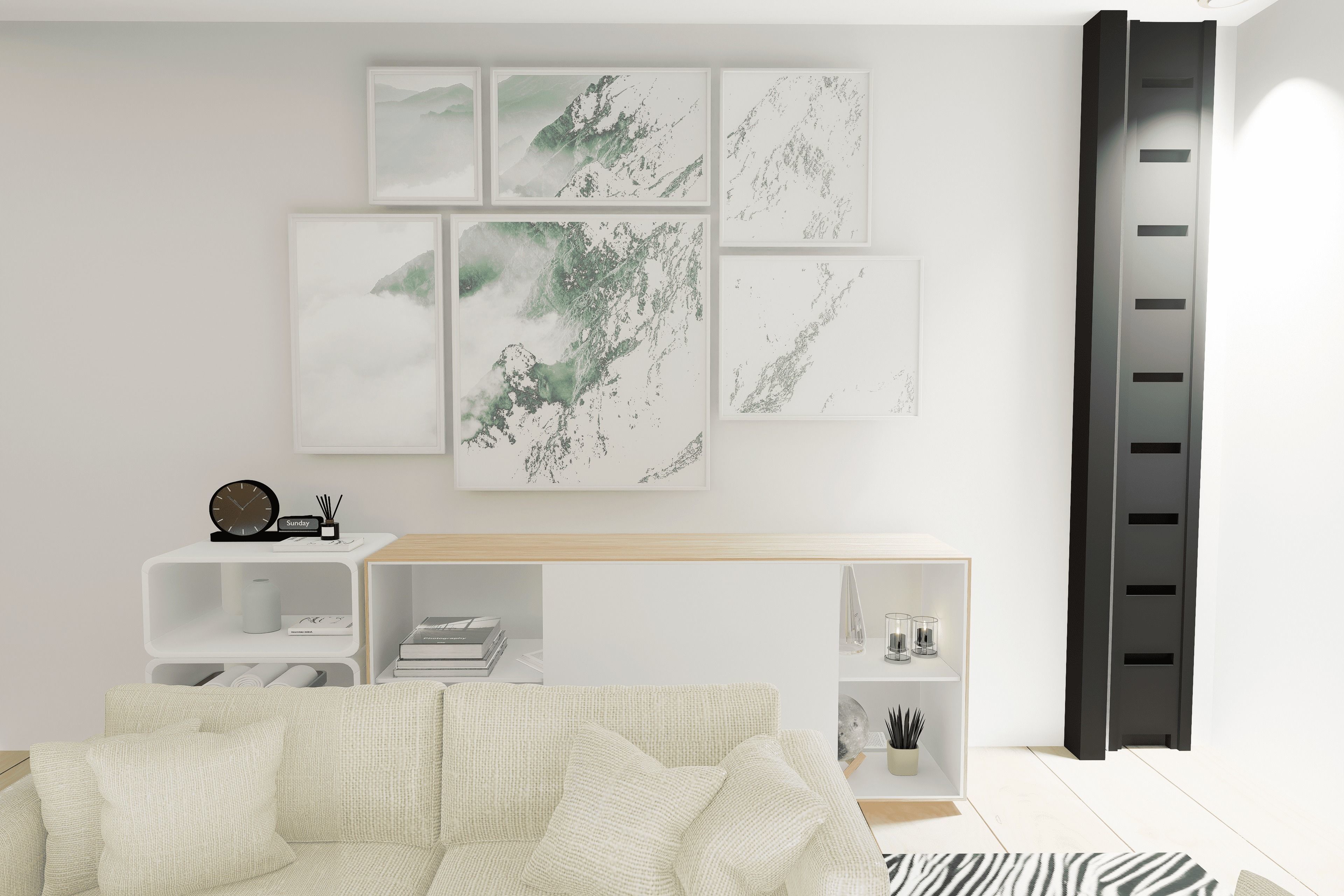 two-room interior in a designer style 3D model_2