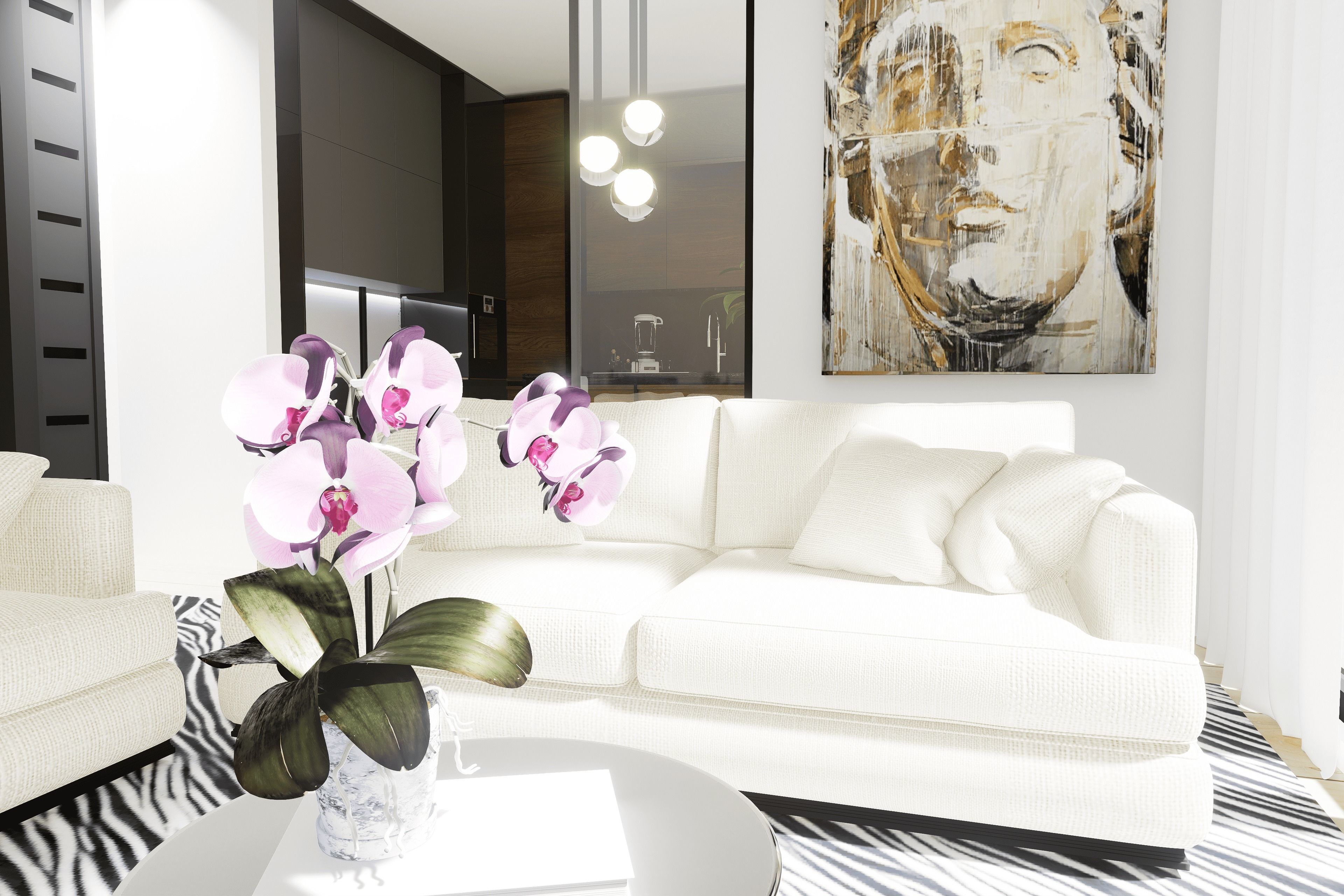 two-room interior in a designer style 3D model_3