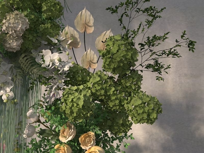 Flower art 3D model_7