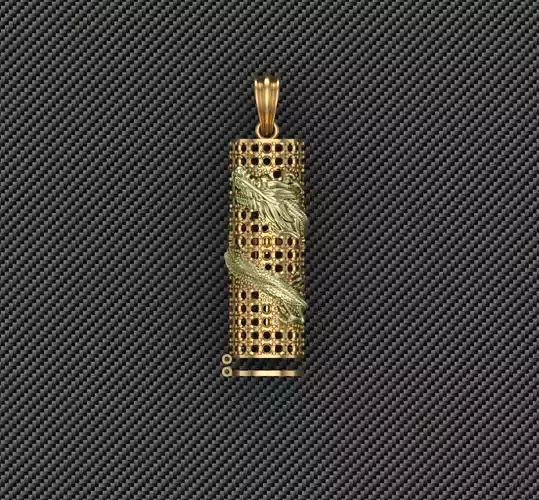 Dragon Pendant and Necklace Jewelry Chinese Dragon 3D print model