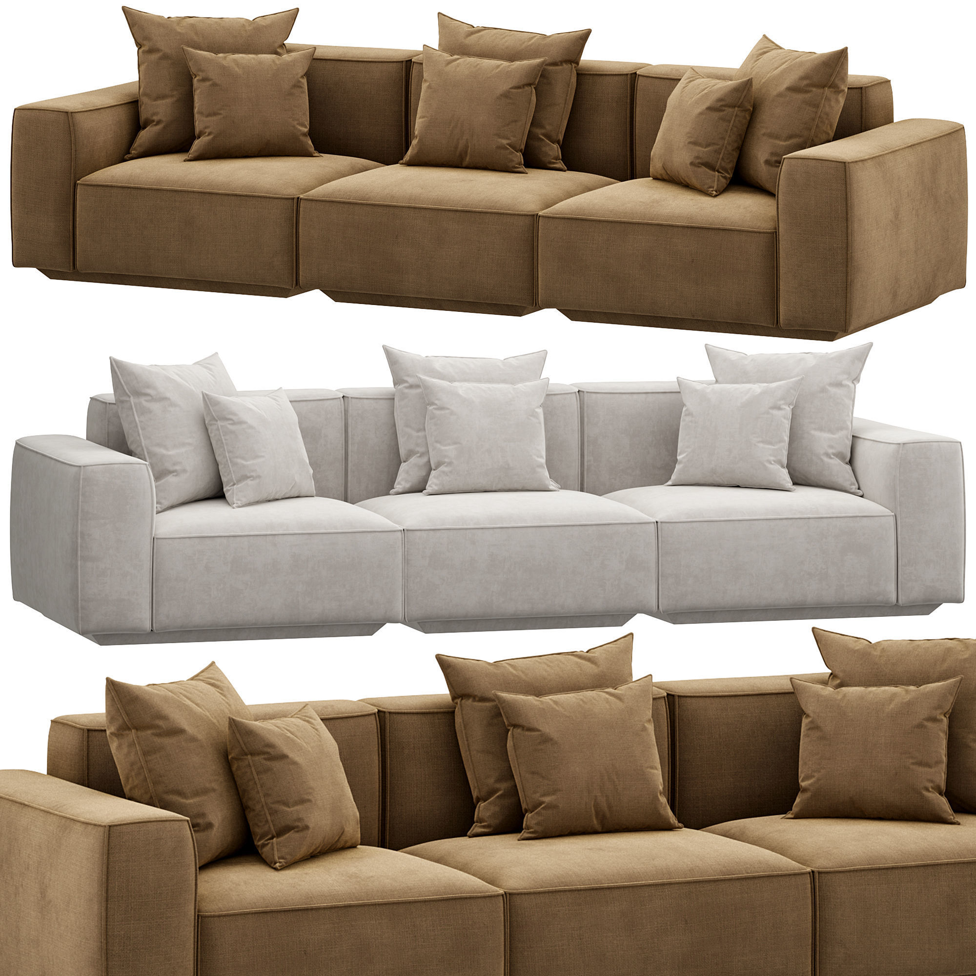 Marechiaro Sofa three seater by twentytwentyone 3D model_1