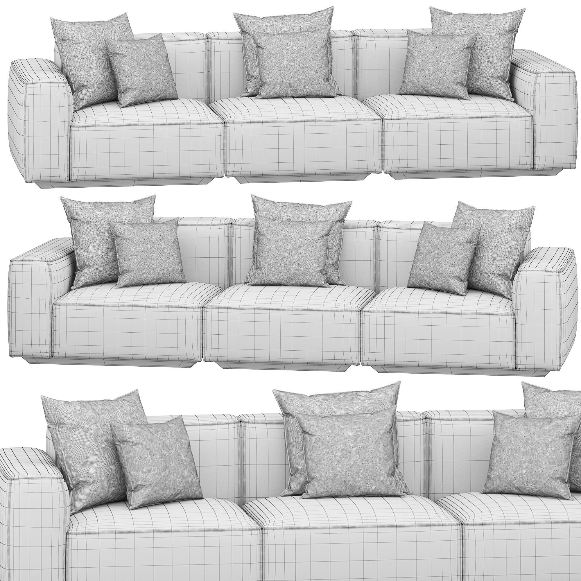 Marechiaro Sofa three seater by twentytwentyone 3D model_2